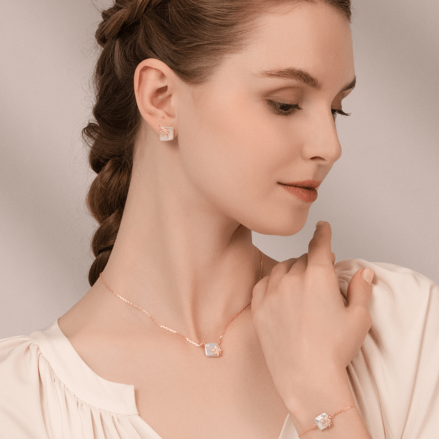 Palm Leaf Asymmetric Earrings