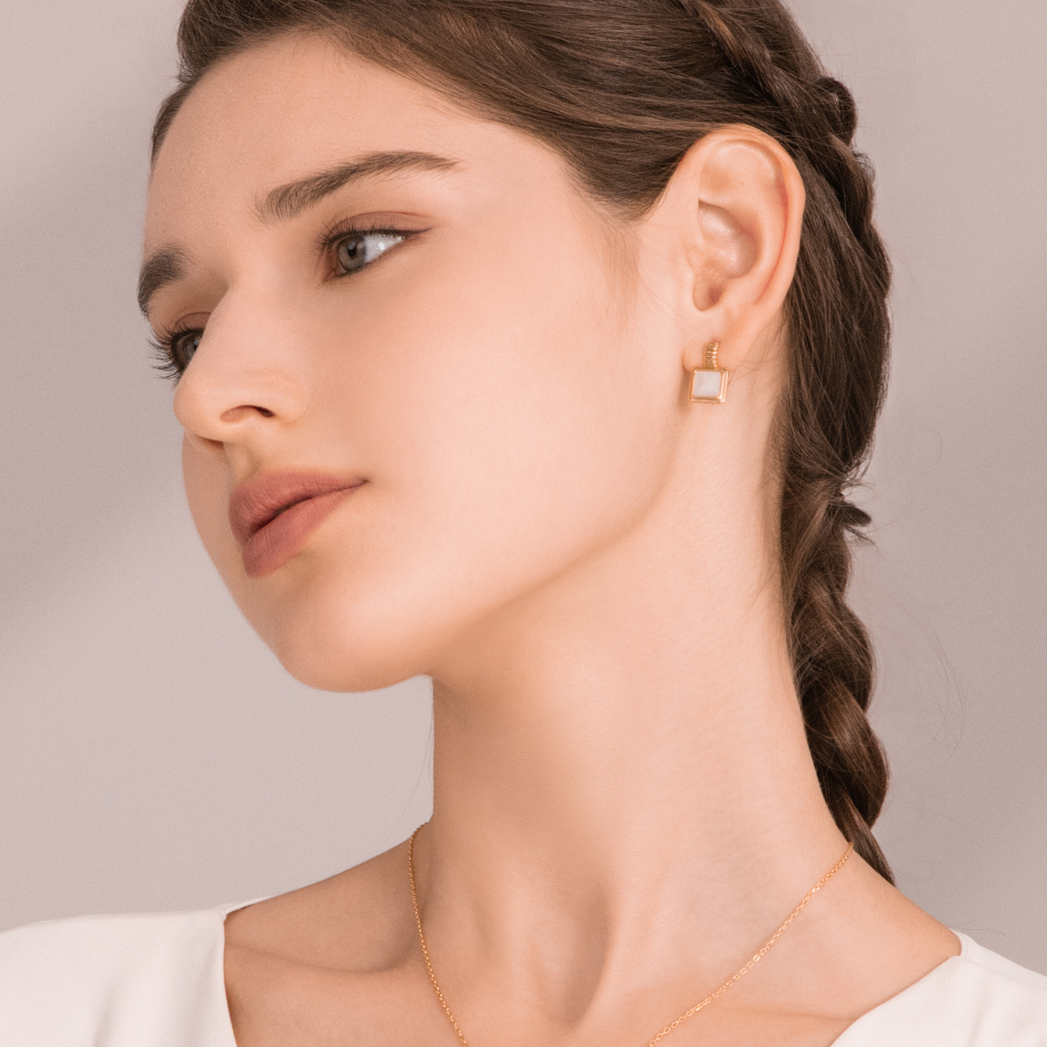 Porcelain Tile Stud Earrings