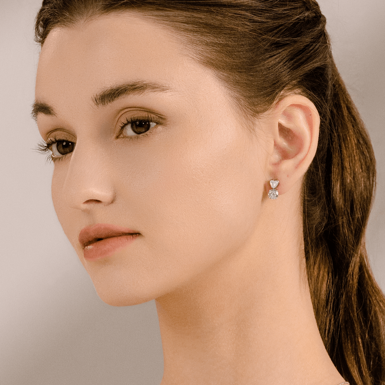 Rosy Sweetheart Stud Earrings