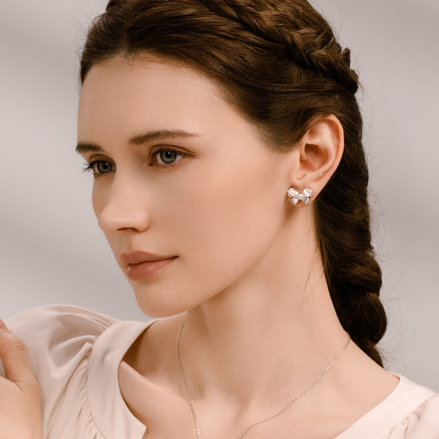 Wishful Butterfly Stud Earrings (Drop Zircon)