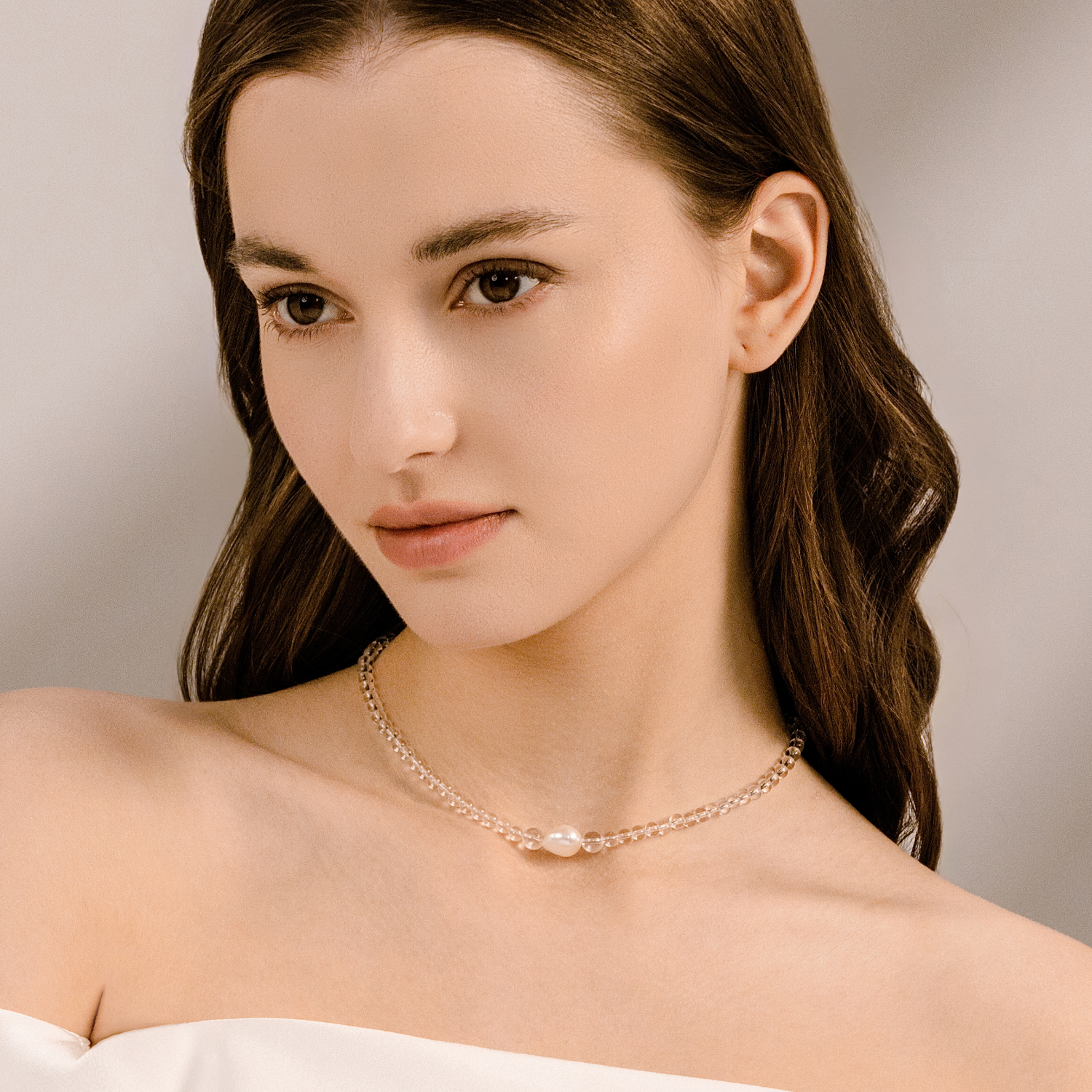 Ice-jade Purity Beaded Necklace