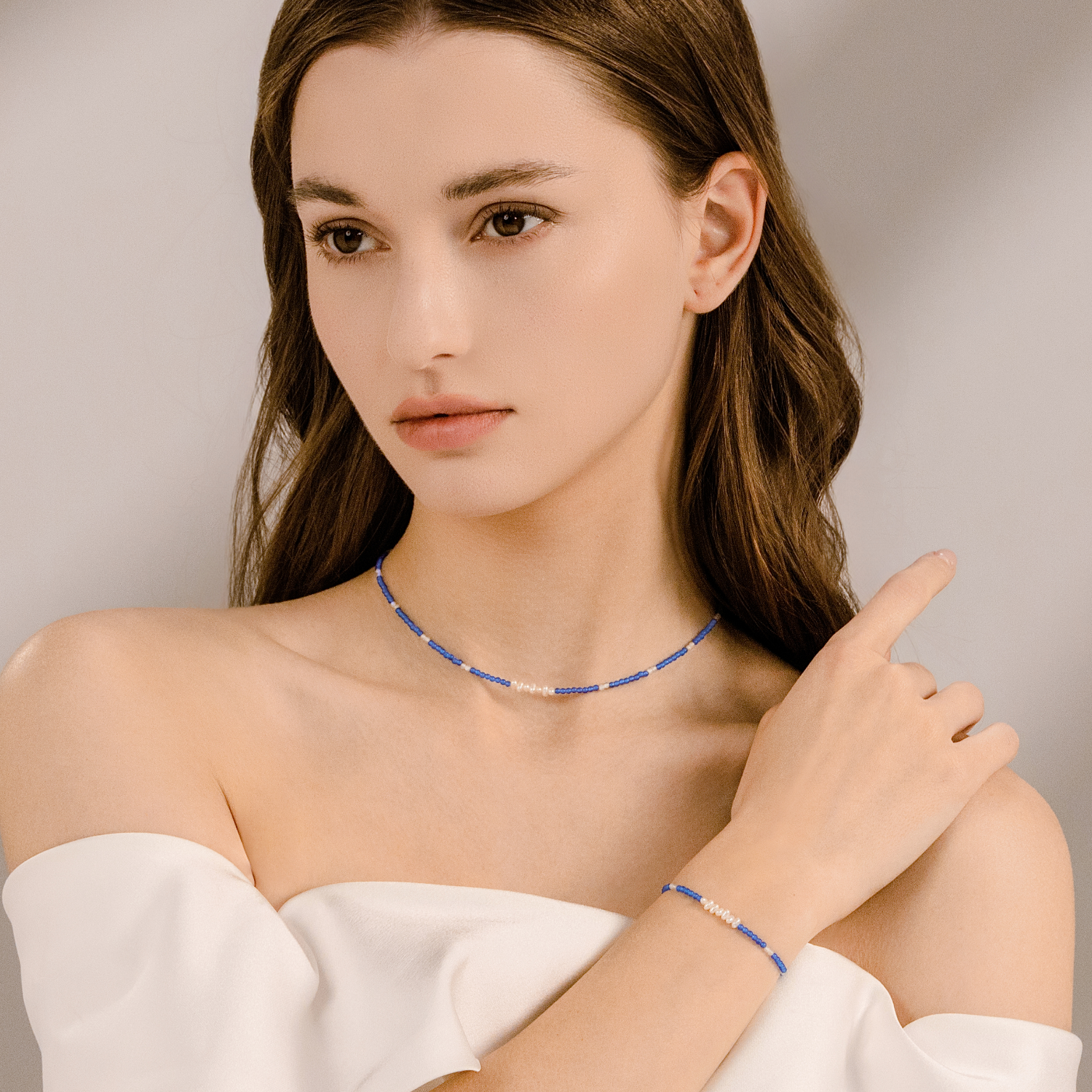 Azure Mists Beaded Bracelet