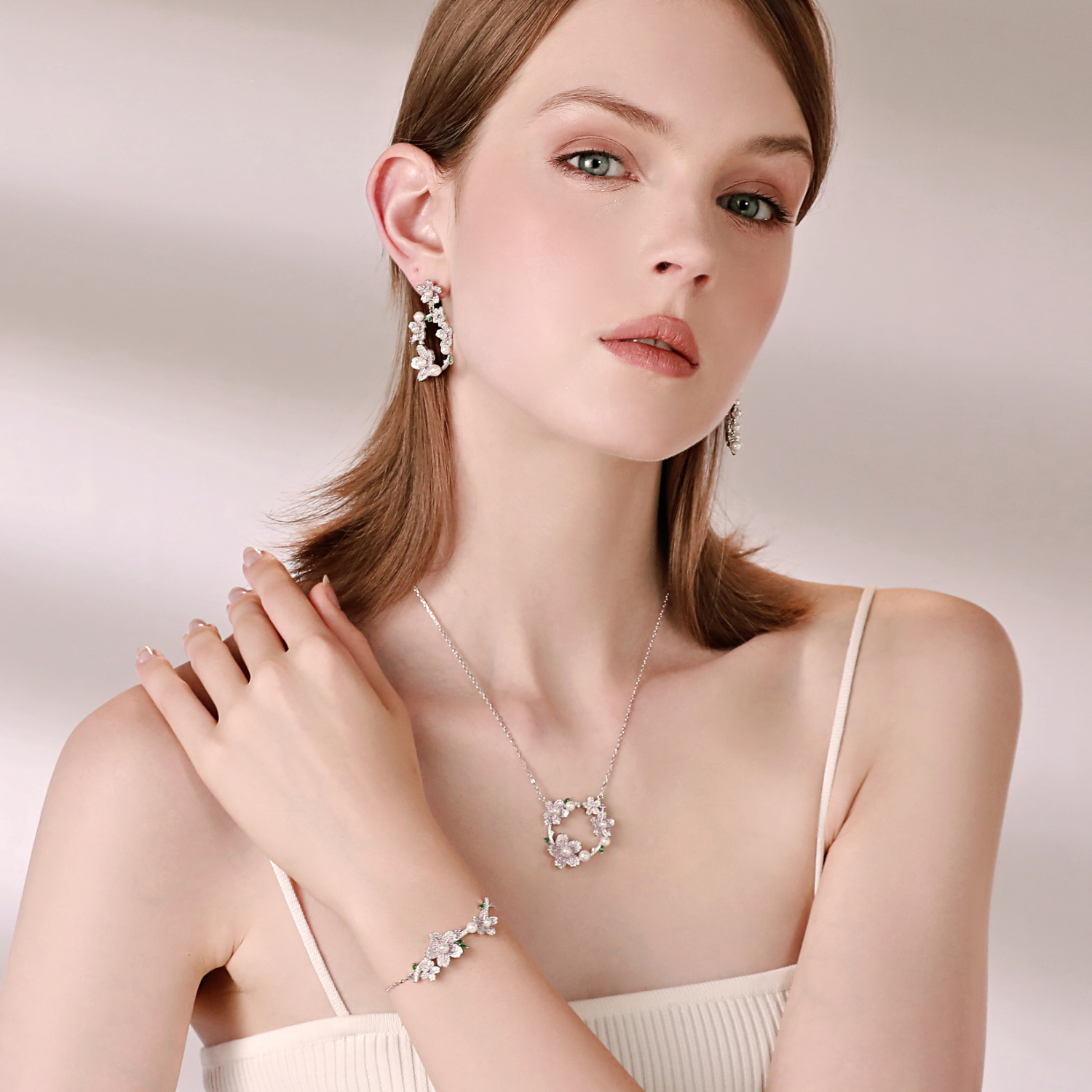 Cherry Blossom Pave Bracelet