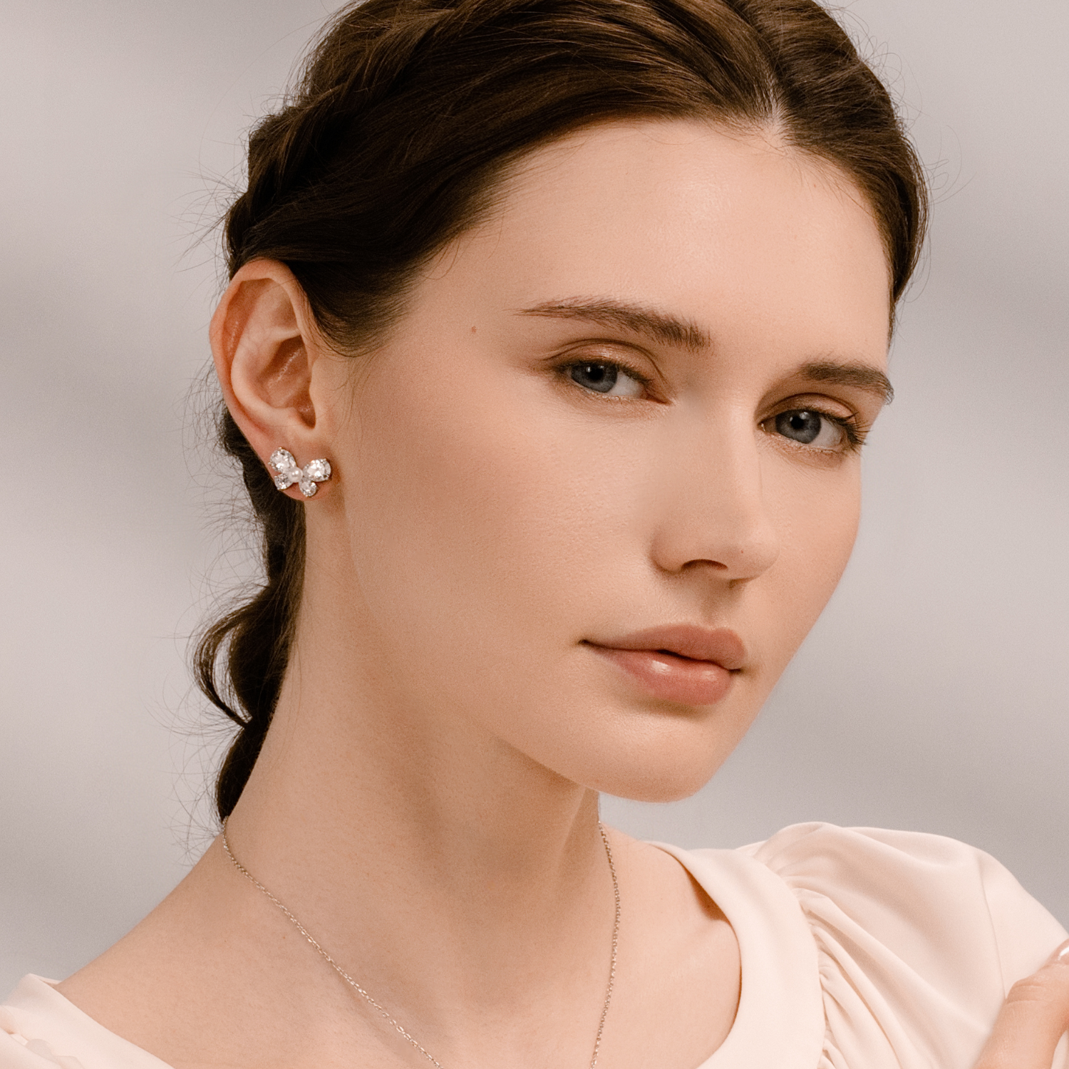 Wishful Butterfly Stud Earrings (Drop Zircon)