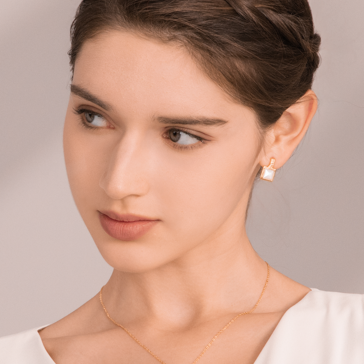 Porcelain Tile Stud Earrings