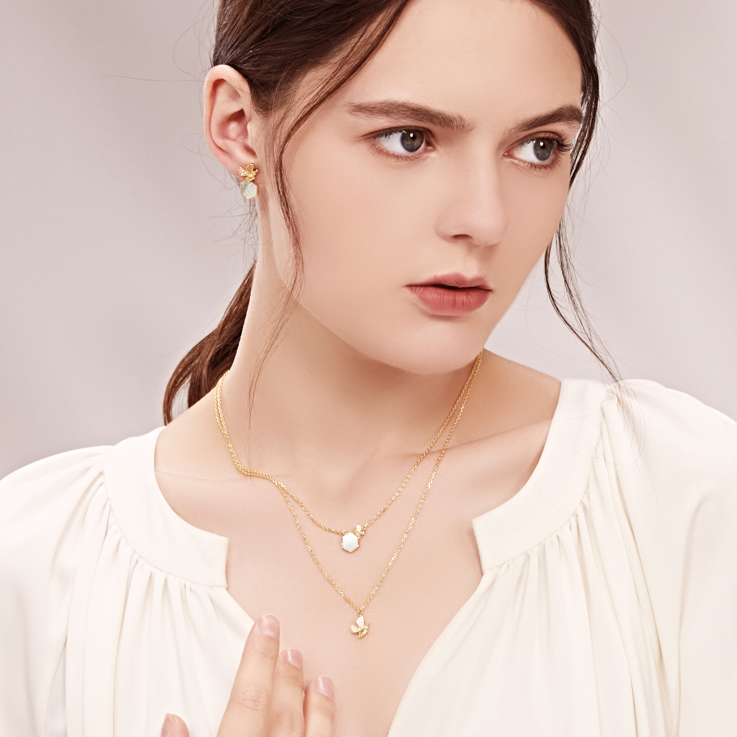 Honeycomb Layered Necklace