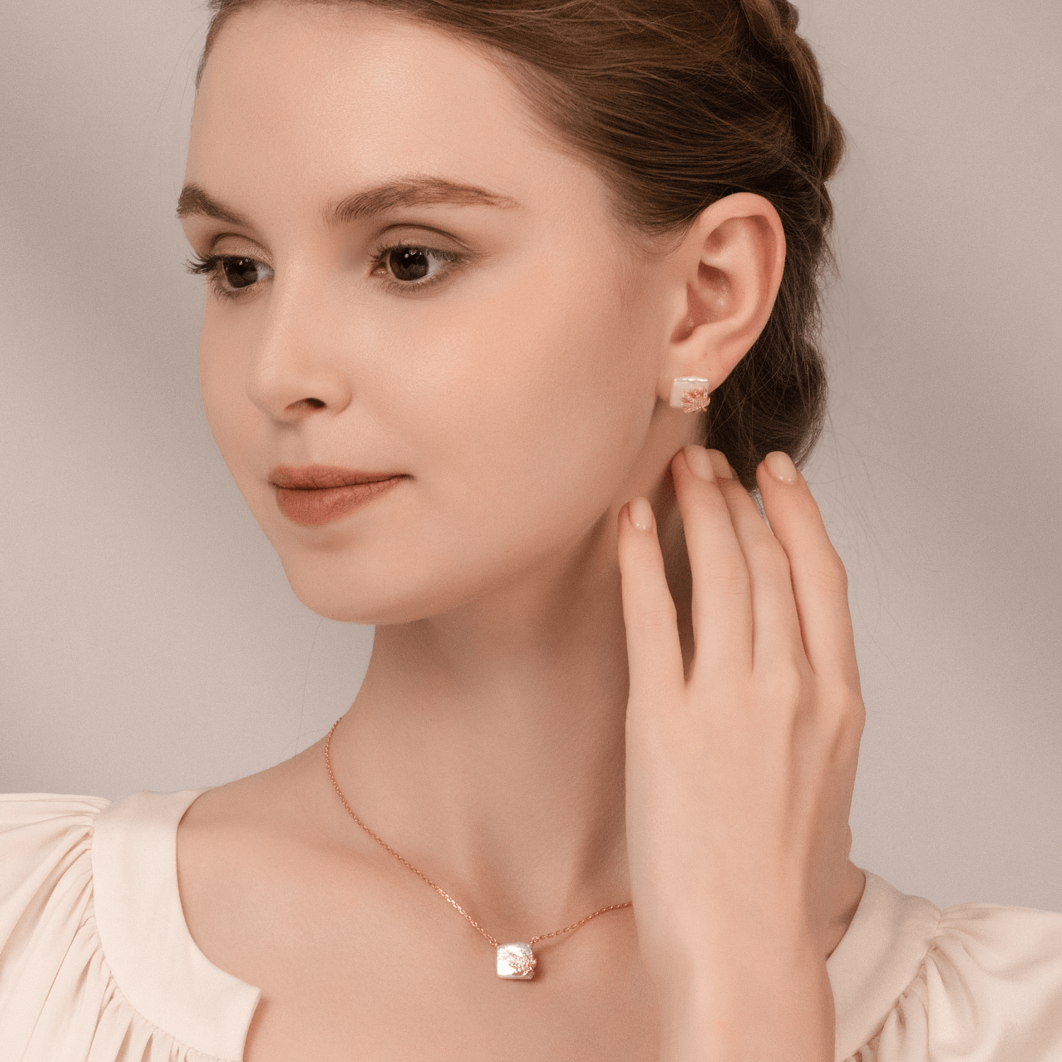 Palm Leaf Asymmetric Earrings