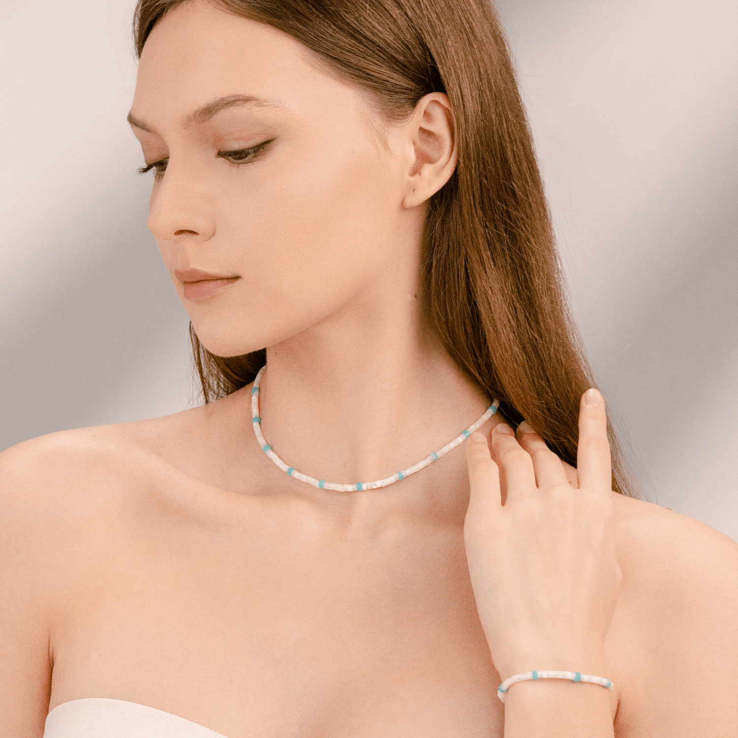 Moon Lake Beaded Necklace (Spaced)