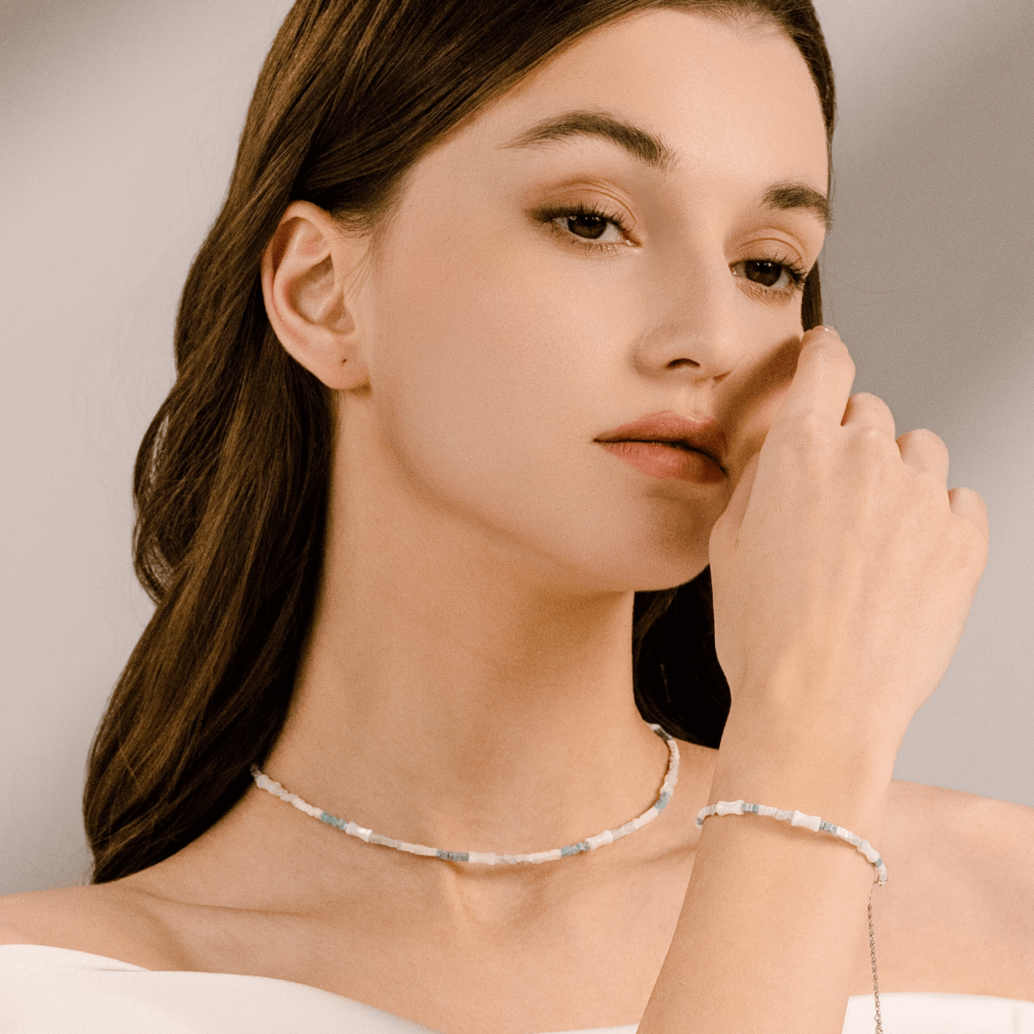 After-rain Azure Beaded Bracelet