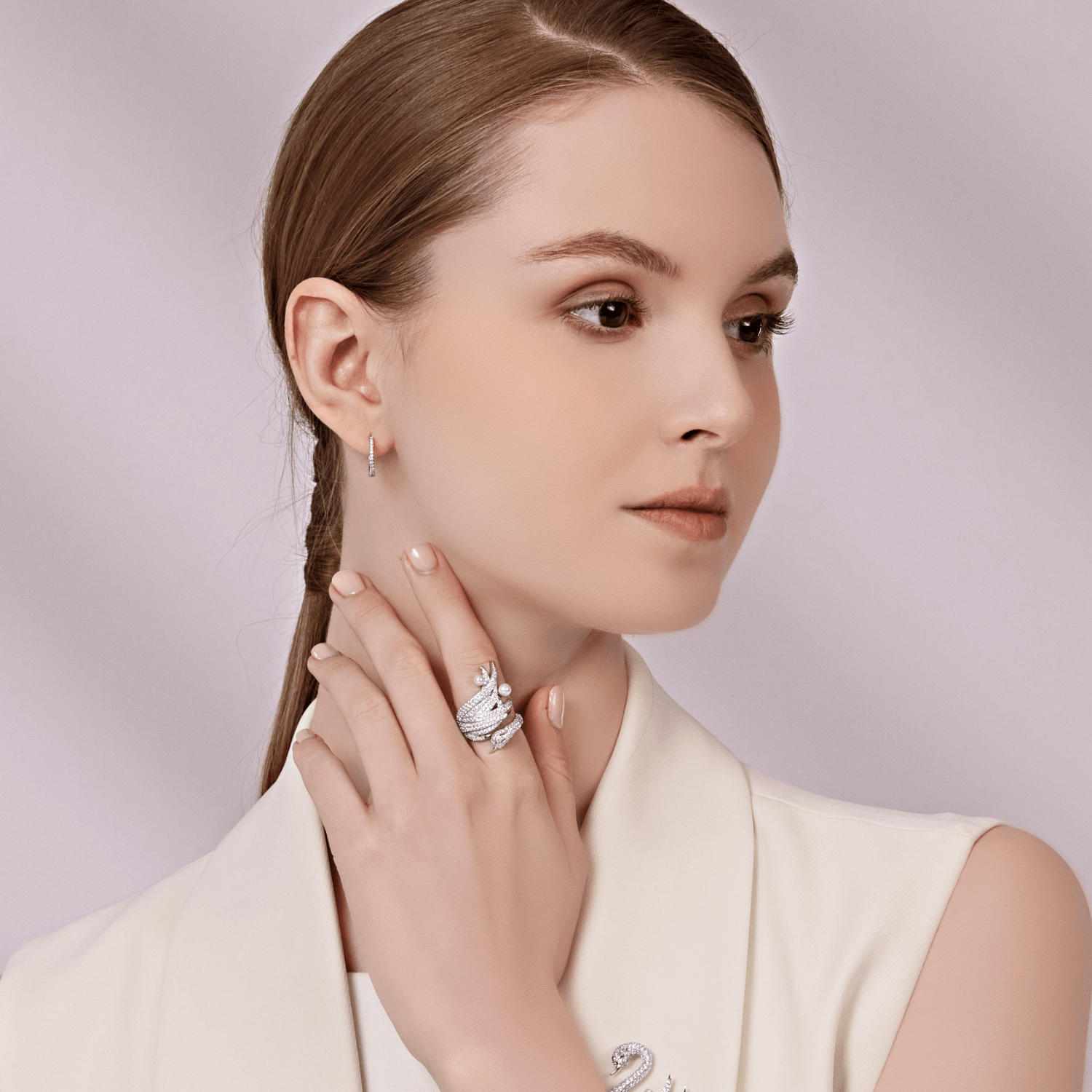 Swan Asymmetric Earrings