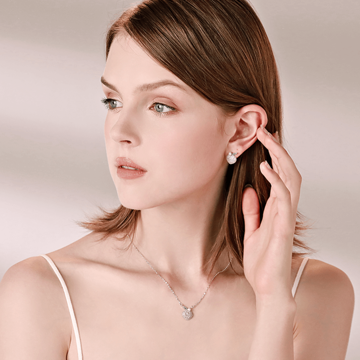 Peach Stud Earrings