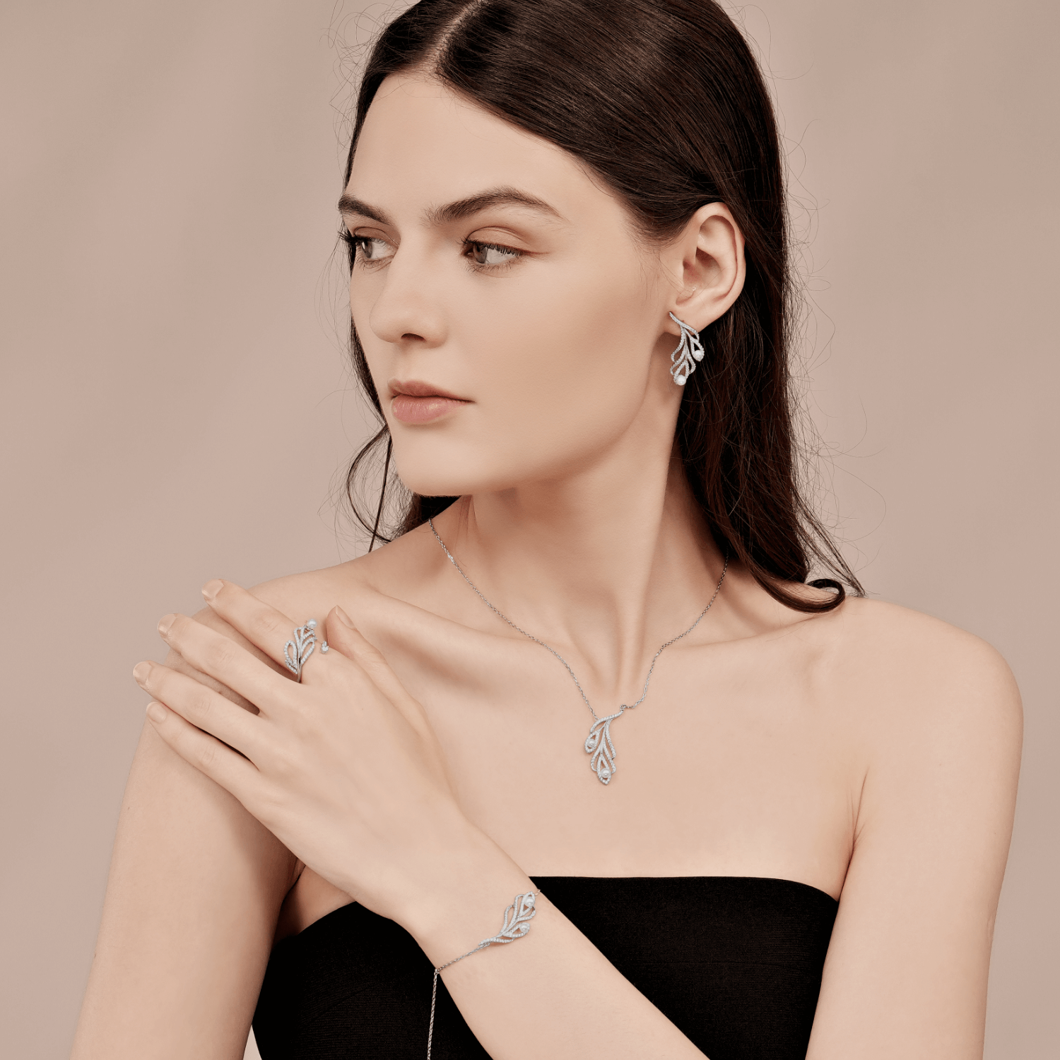Peacock Feather Pave Bracelet