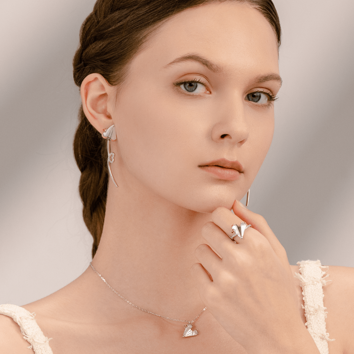 Paper Plane Pave Ring