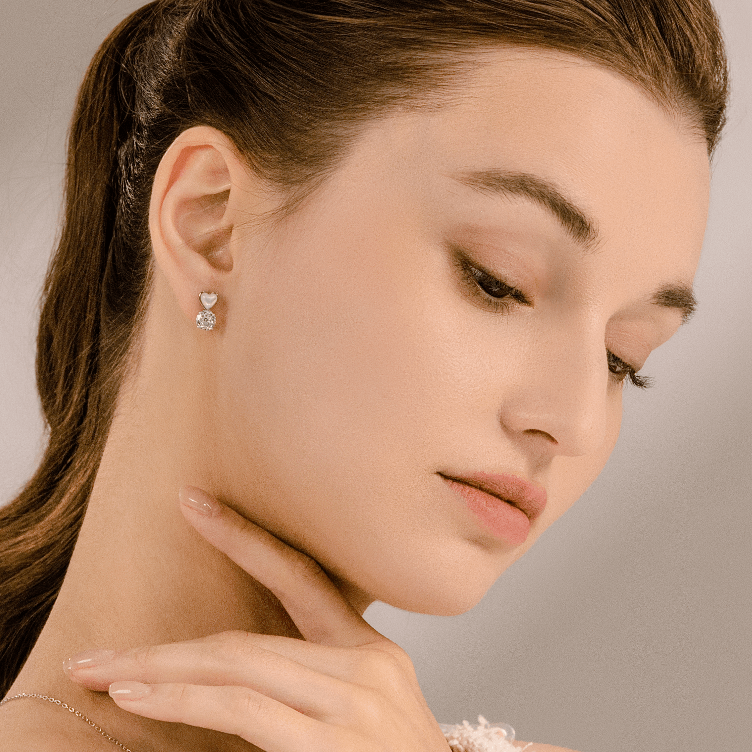 Rosy Sweetheart Stud Earrings