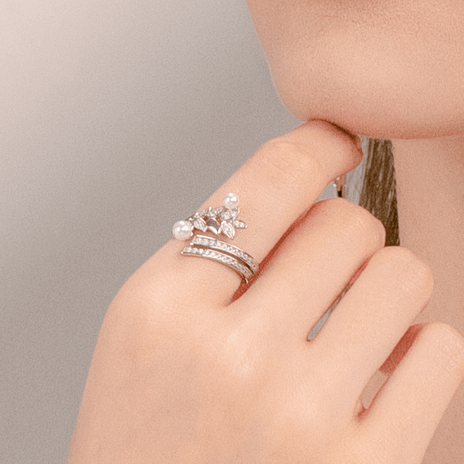 Wheat Pave Ring