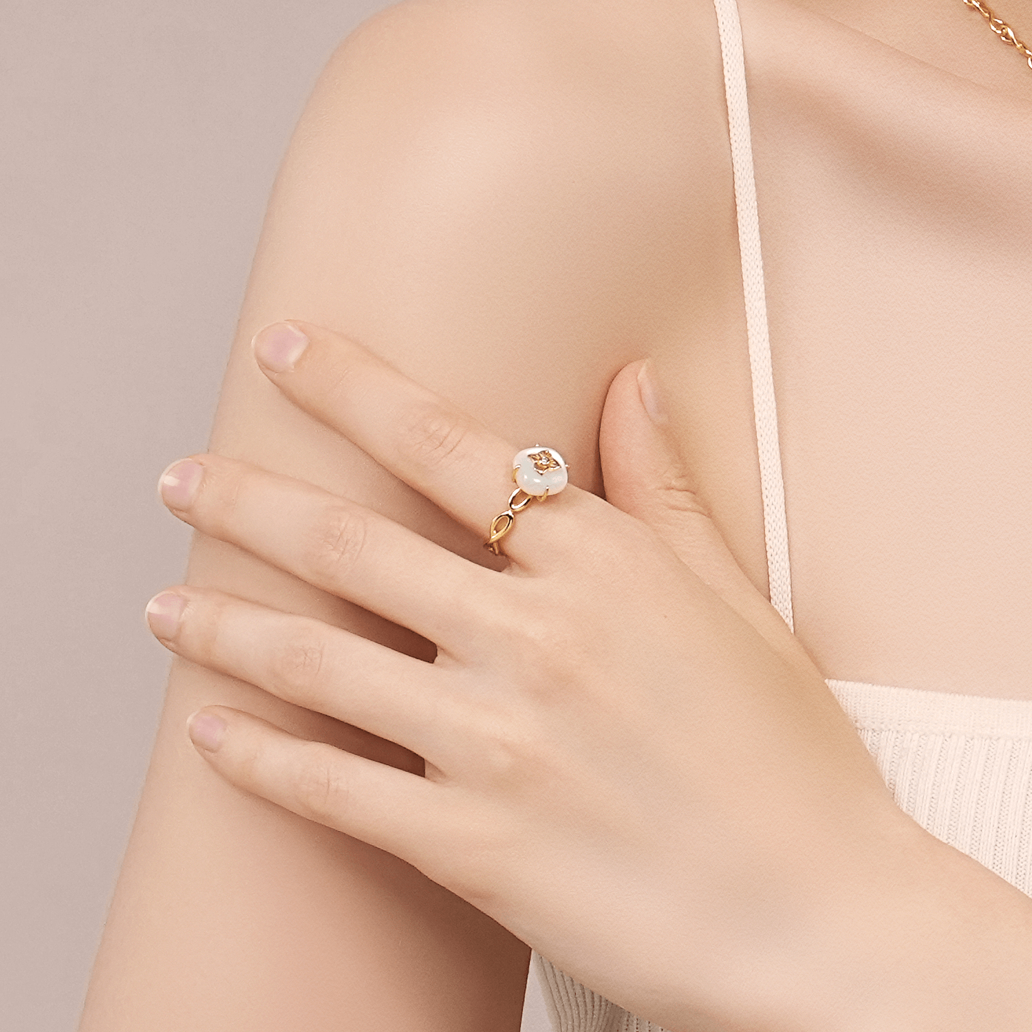 Persimmon Inlaid Ring