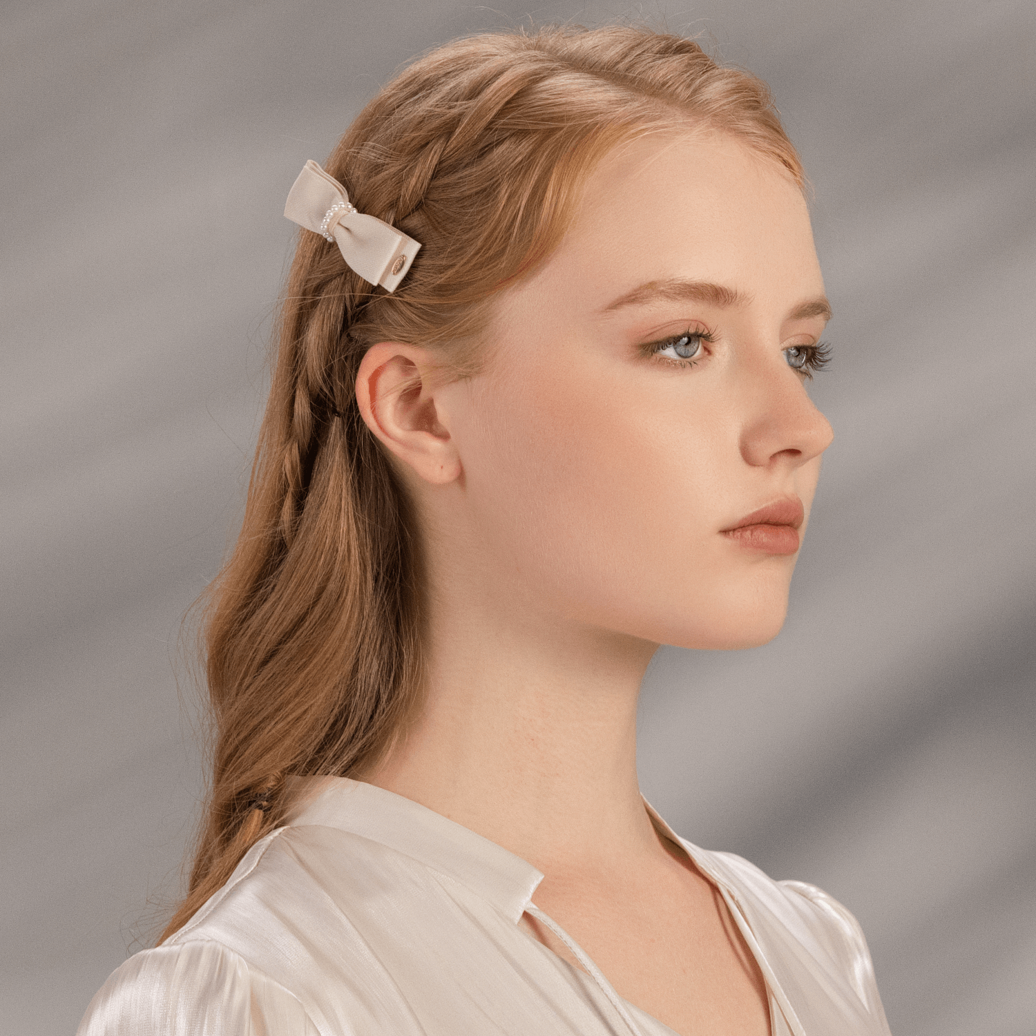 Ribbon Pearl Medium Hair Clips (Waist-wrapping & 1 Strand)