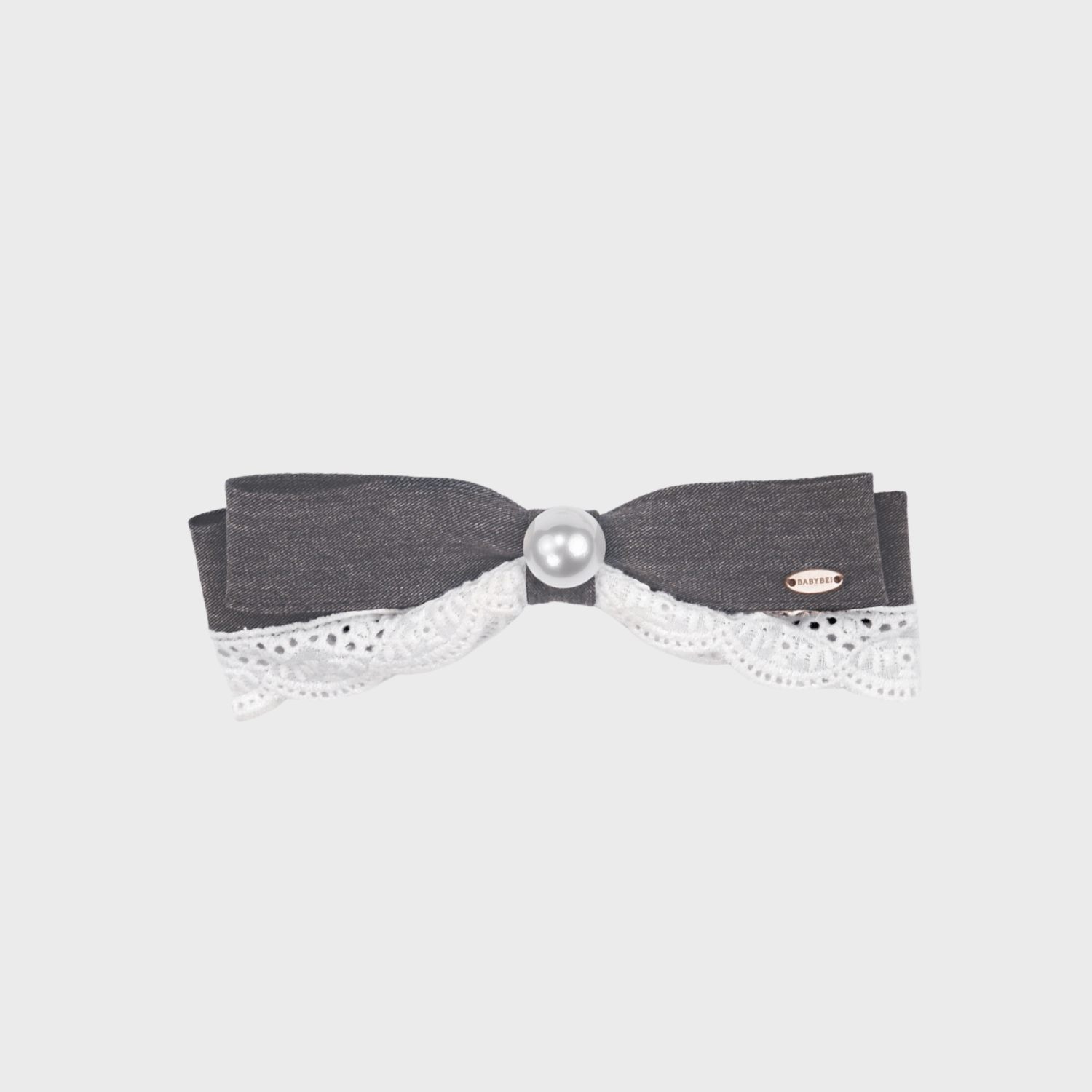 Suiting Pearl Medium Hair Barrette (Lace & 1 Bead)