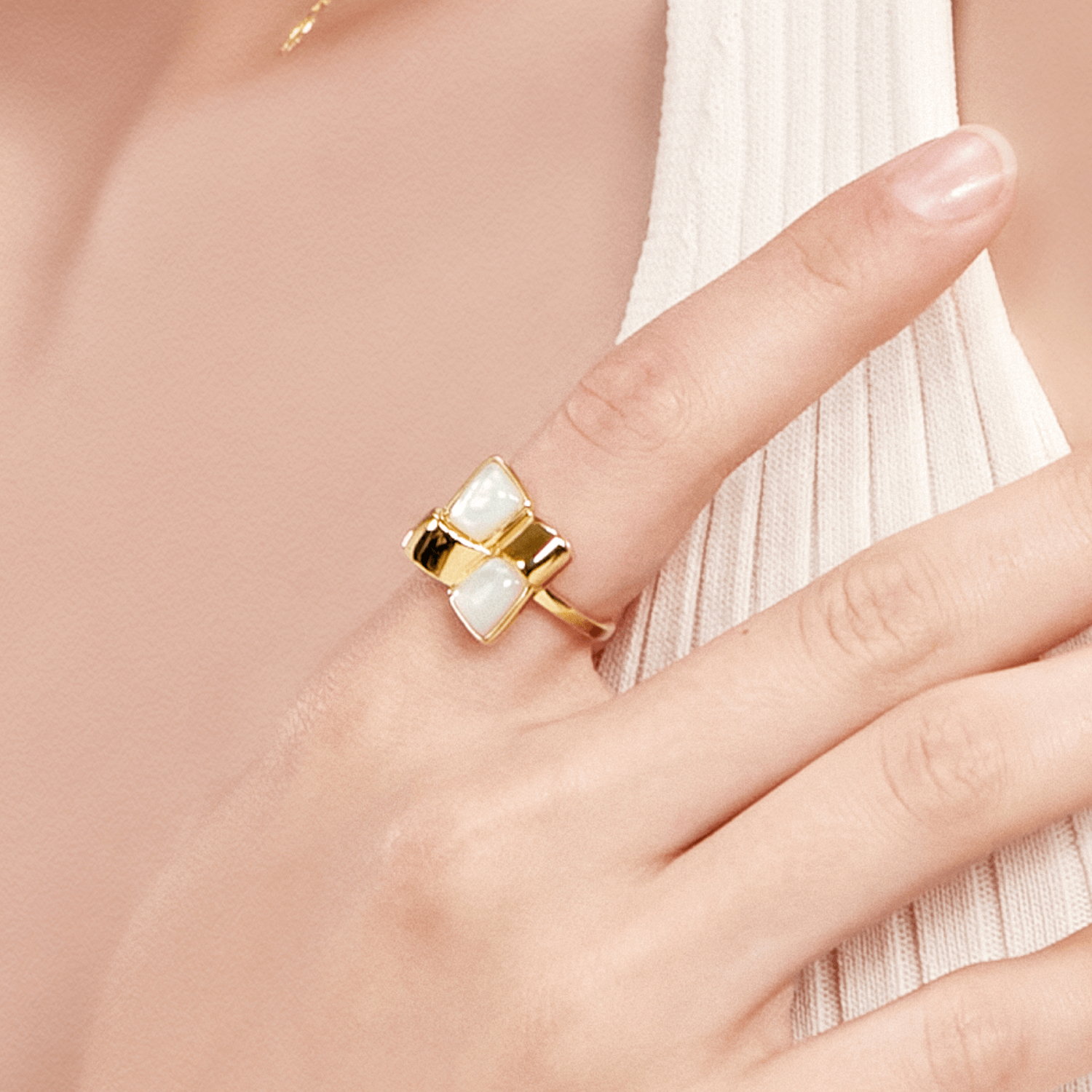 Textile Inlaid Ring