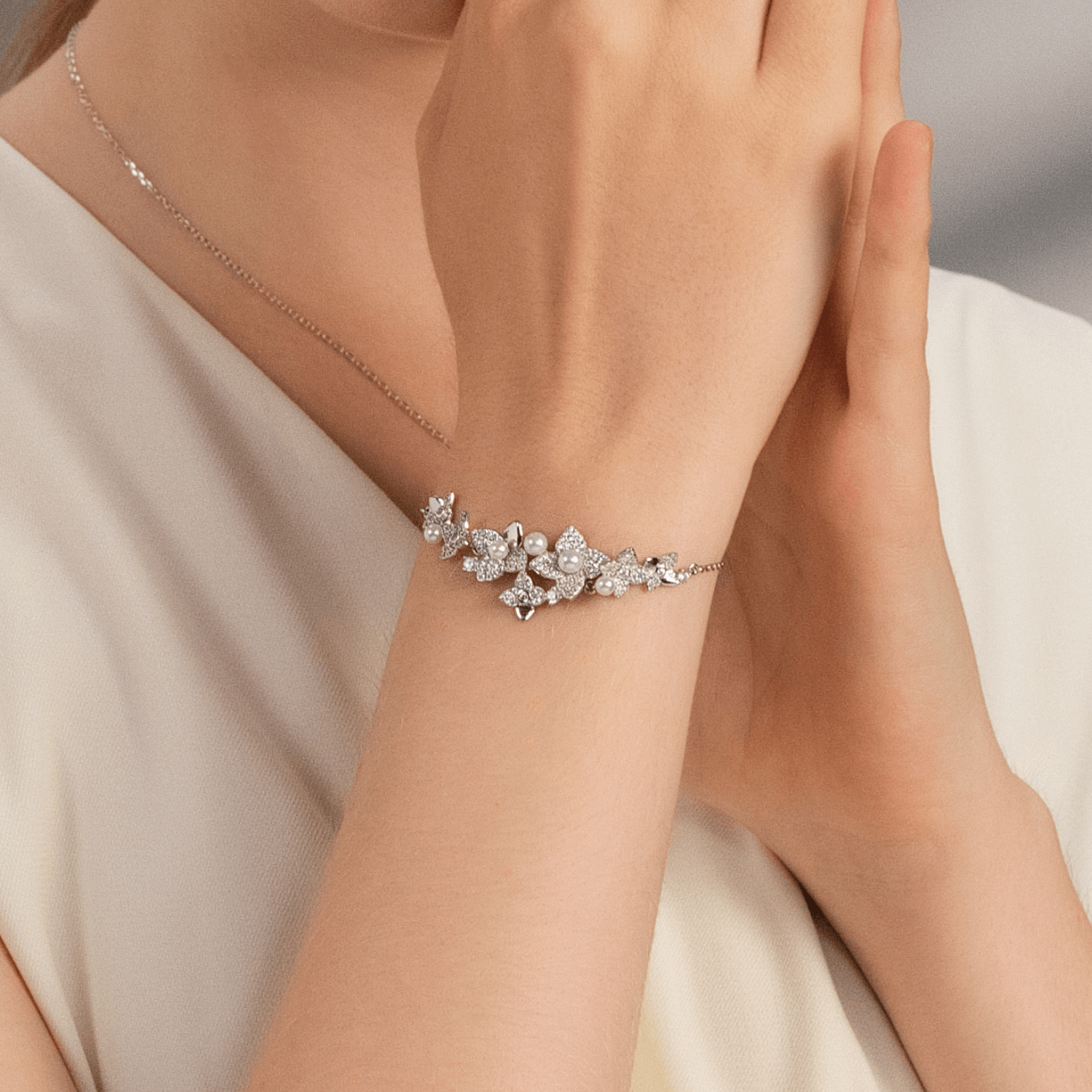 Hydrangea Pave Bracelet