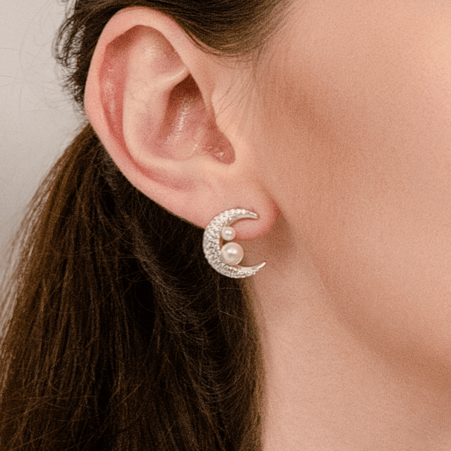 Moon Stud Earrings