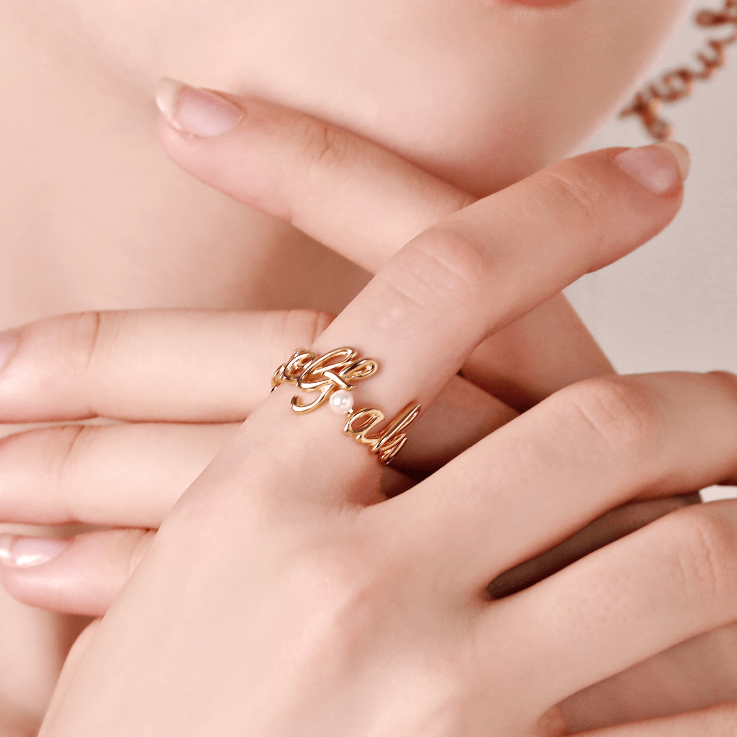 Myself Always Inlaid Ring