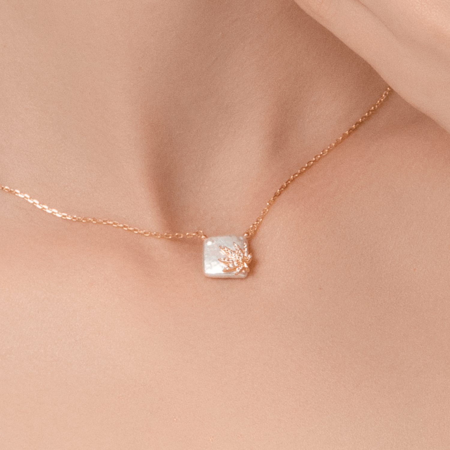Palm Leaf Pendant Necklace
