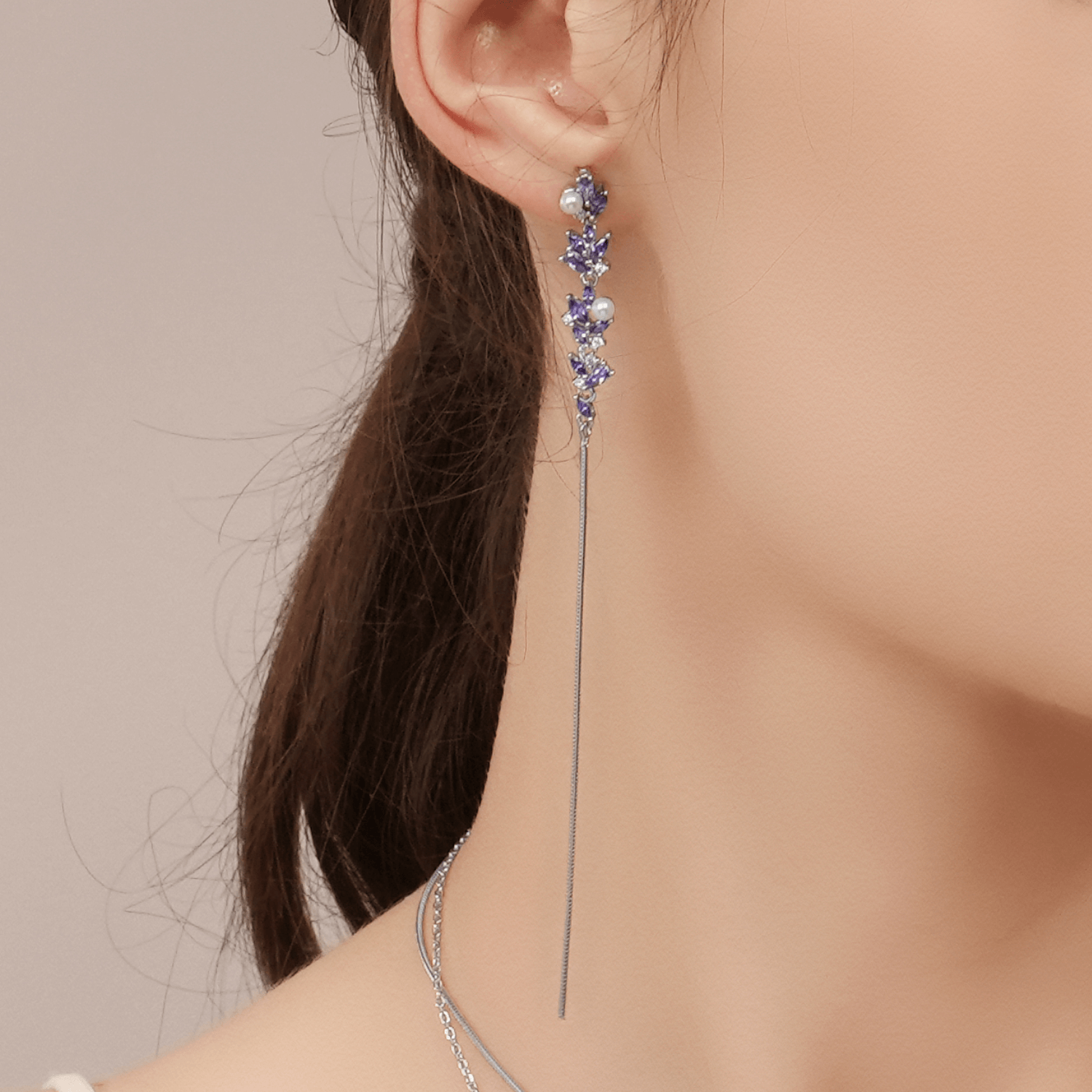 Lavender Drop Earrings
