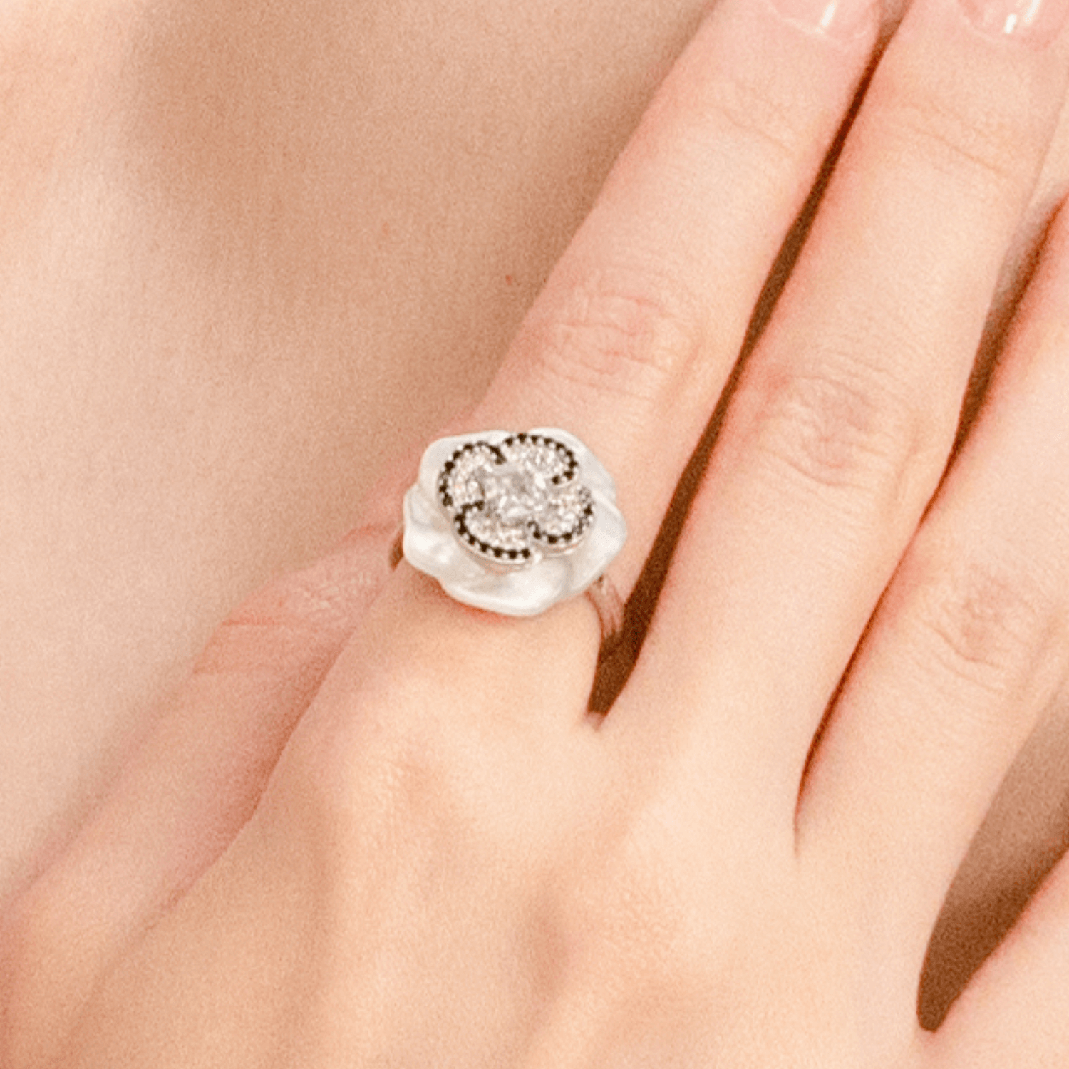 Camellia Pave Ring