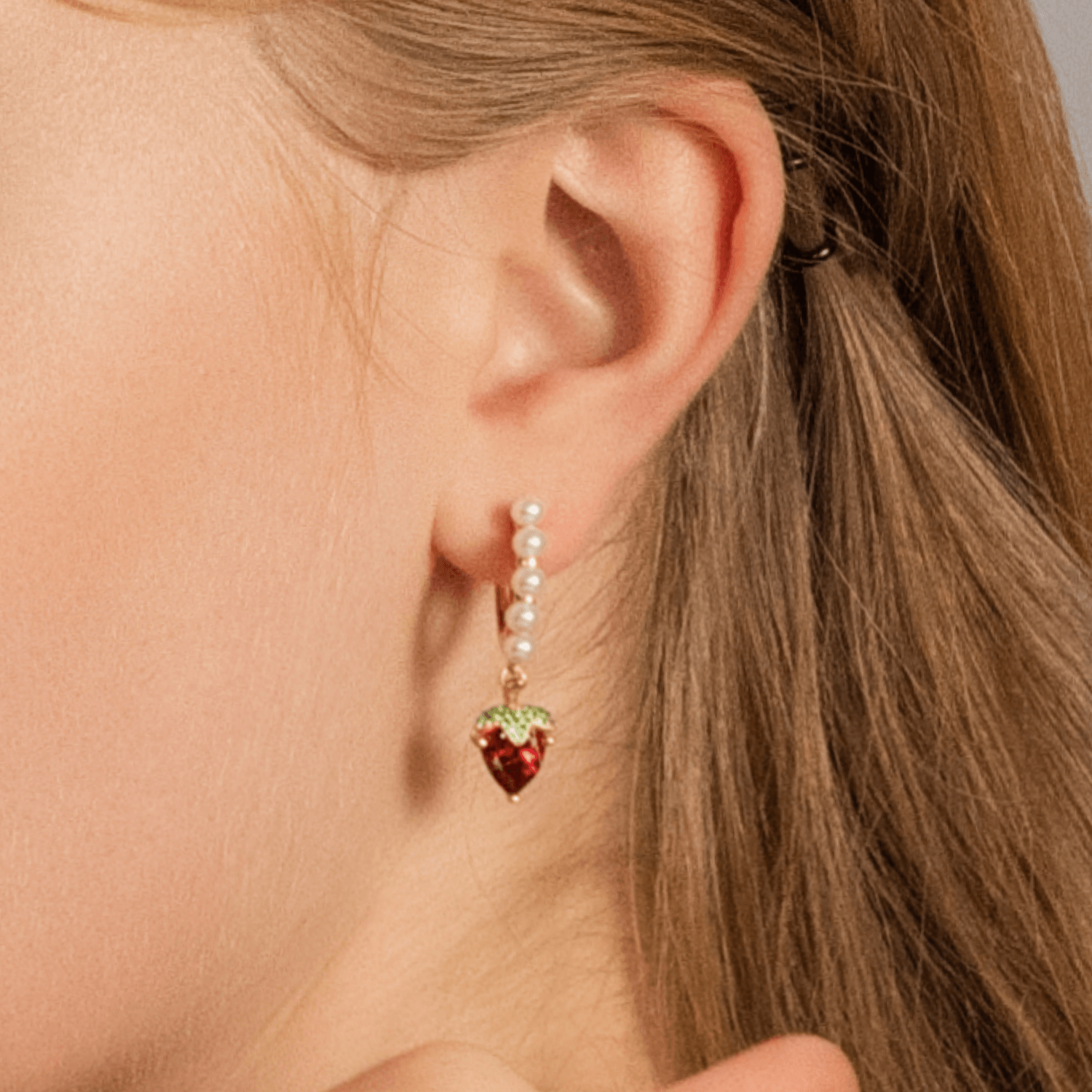 Strawberry Huggie Earrings