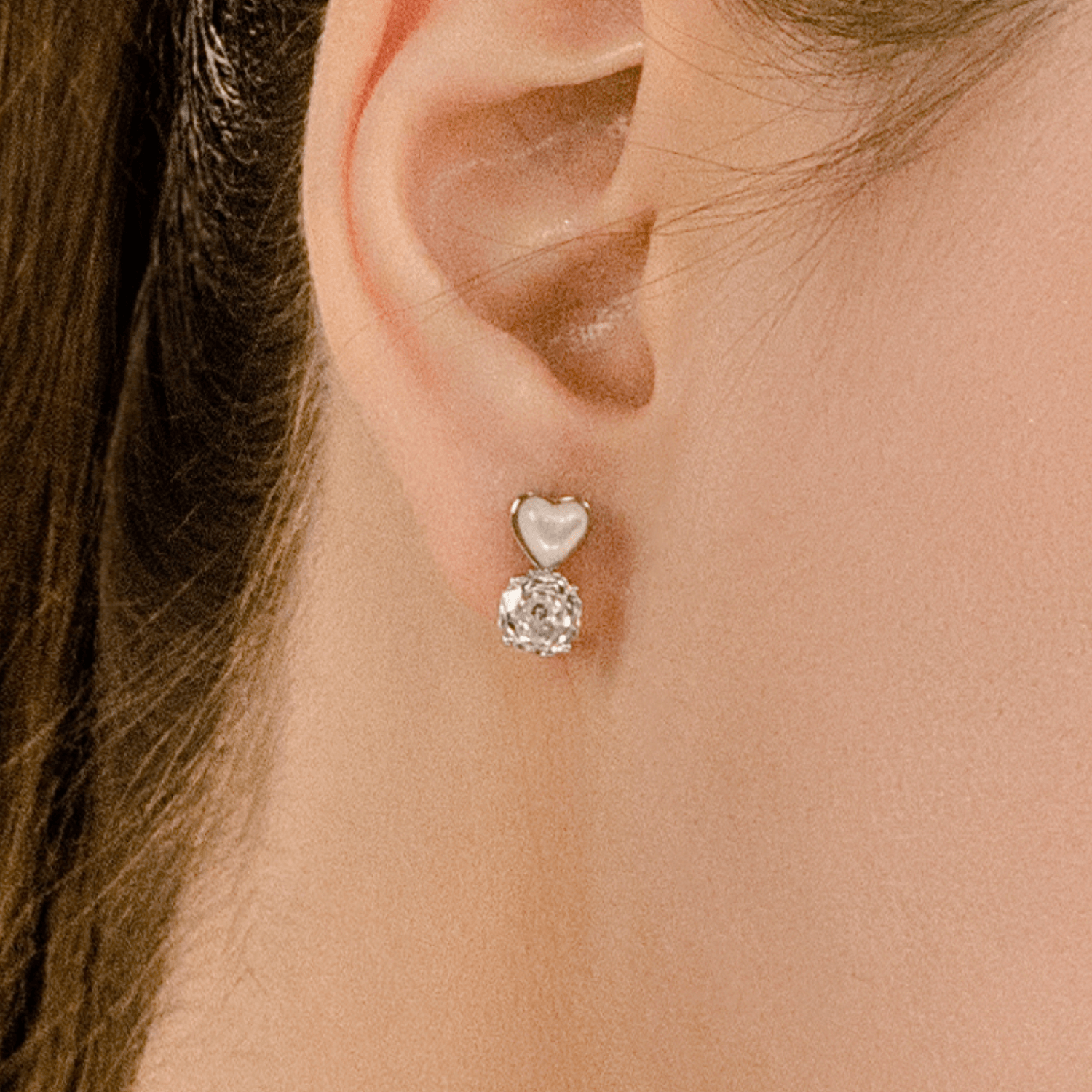 Rosy Sweetheart Stud Earrings
