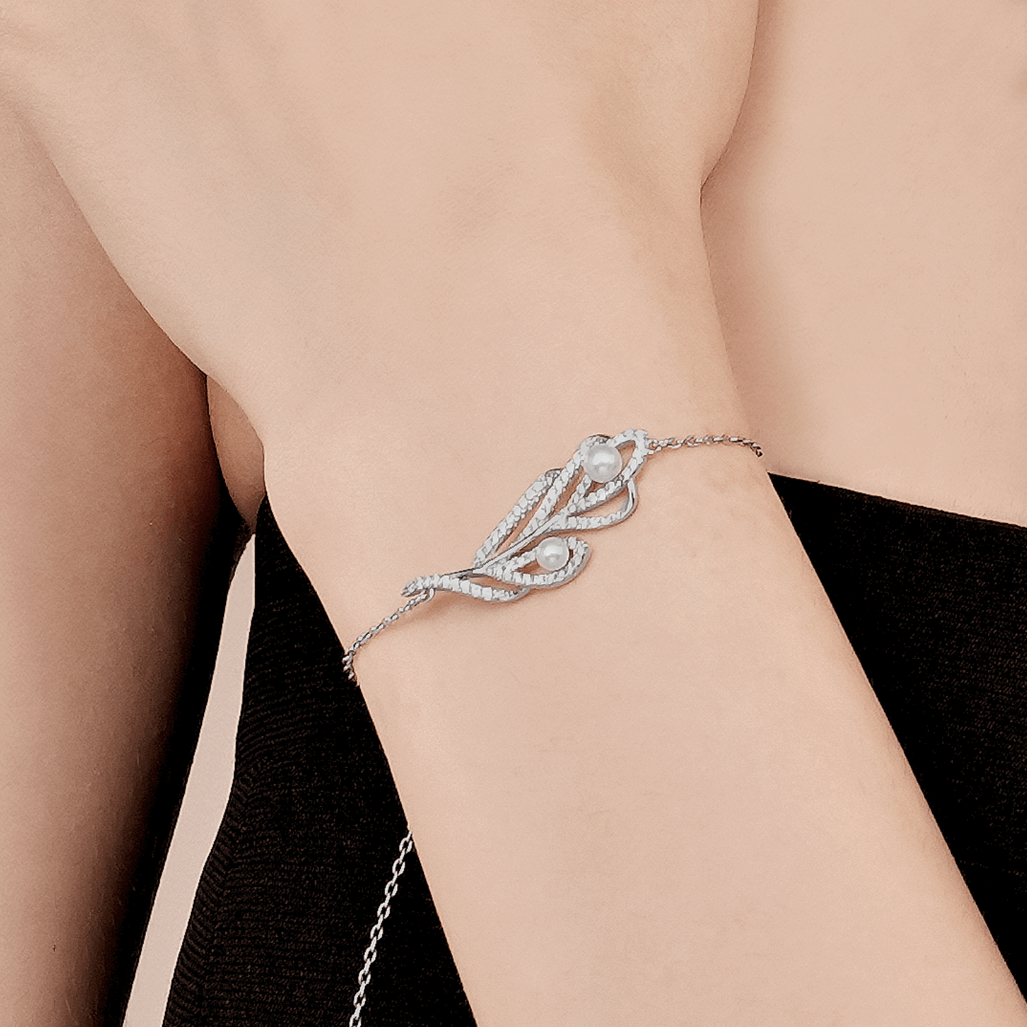 Peacock Feather Pave Bracelet