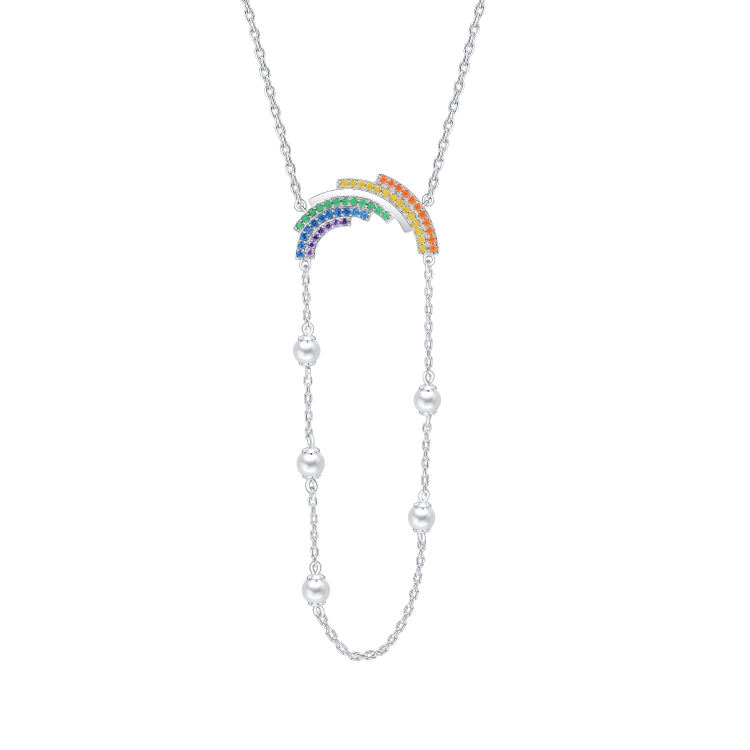 Rainbow Lariat Necklace