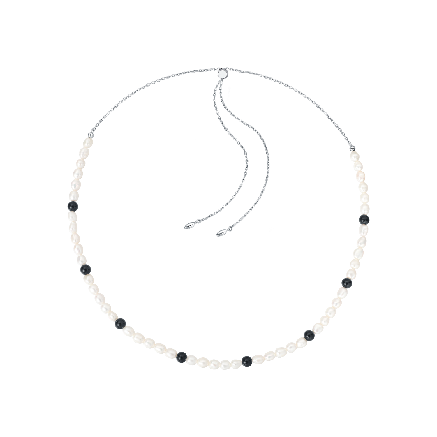 Ink Cloud Beaded Necklace (Spaced)