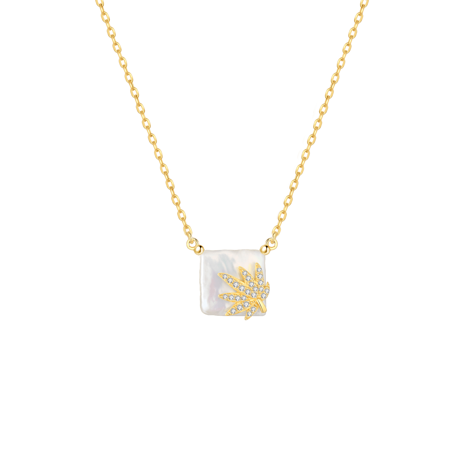 Palm Leaf Pendant Necklace