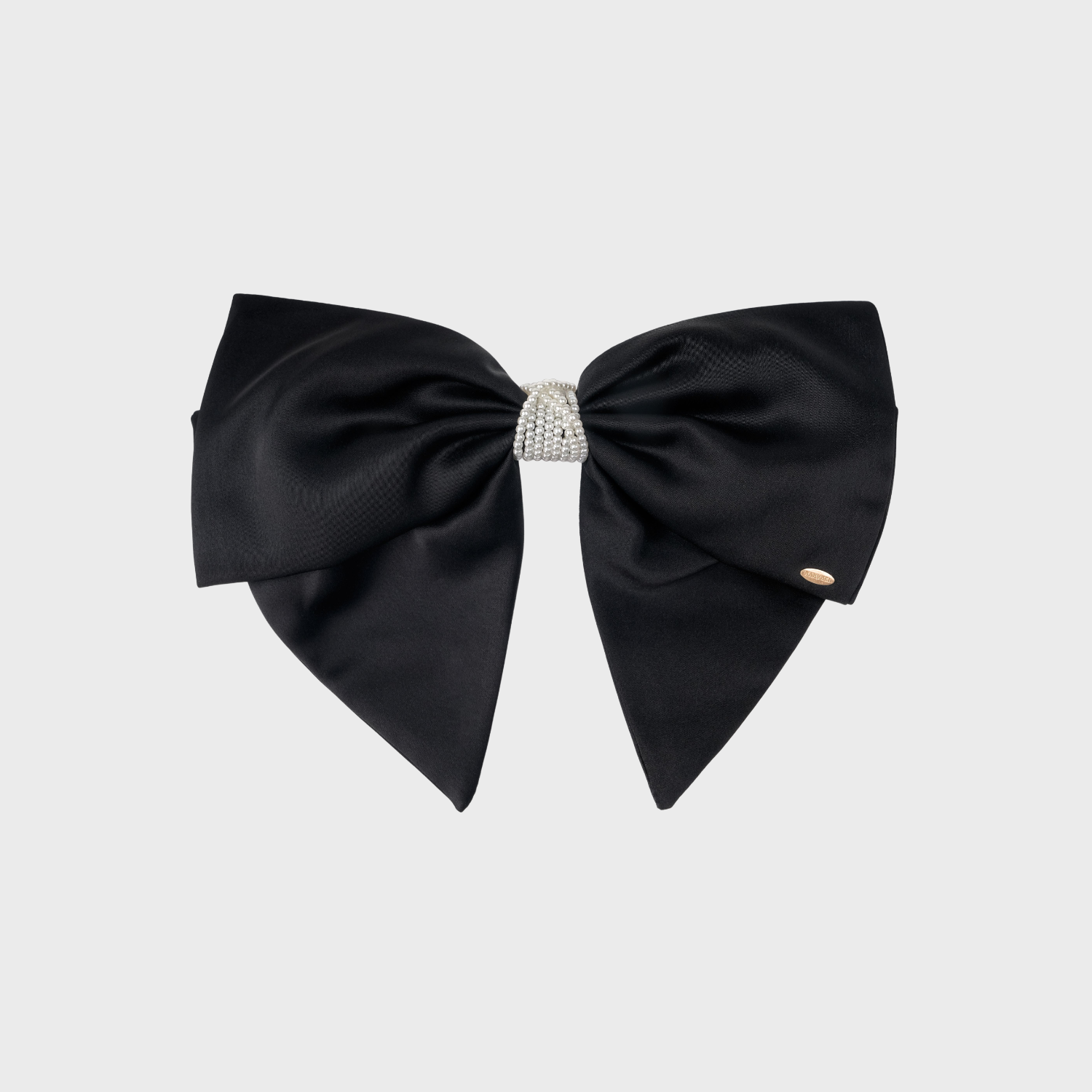 Satin Pearl Large Hair Barrette (Folded & 8 Strands)