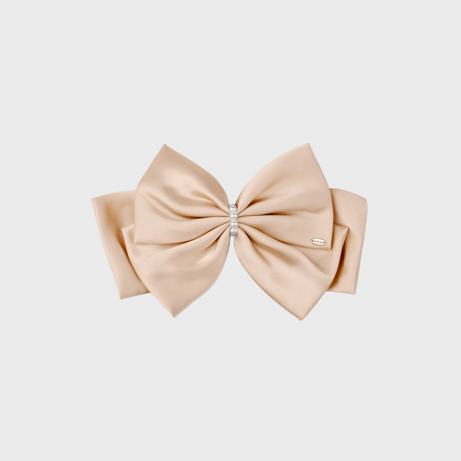 Satin Pearl Large Hair Barrette (3 Layered & Beaded)
