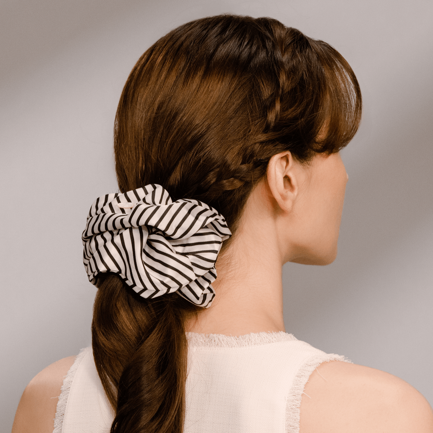 Stripe Shell Extra Large Scrunchie (Simple & Oval)