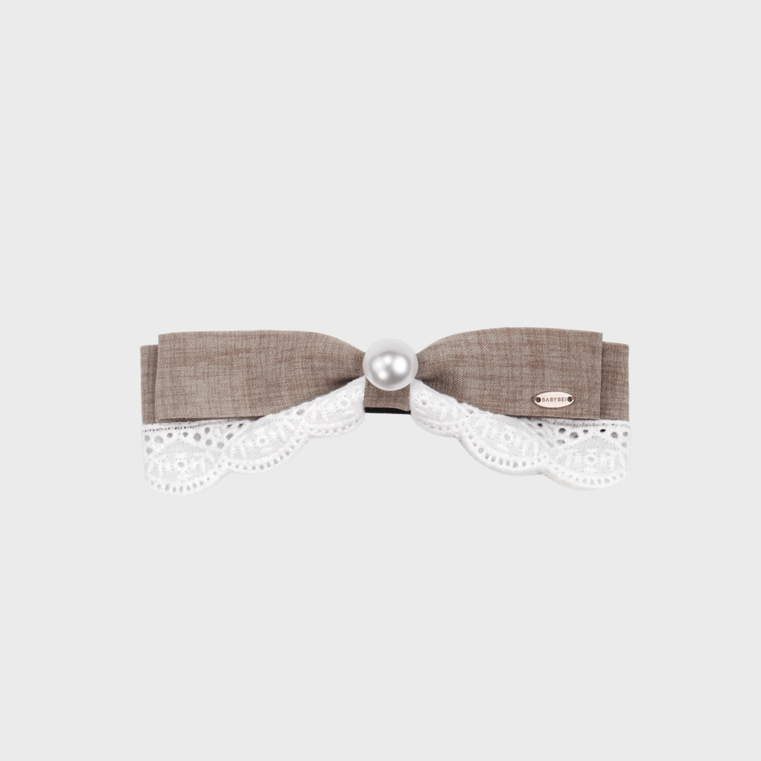 Suiting Pearl Medium Hair Barrette (Lace & 1 Bead)