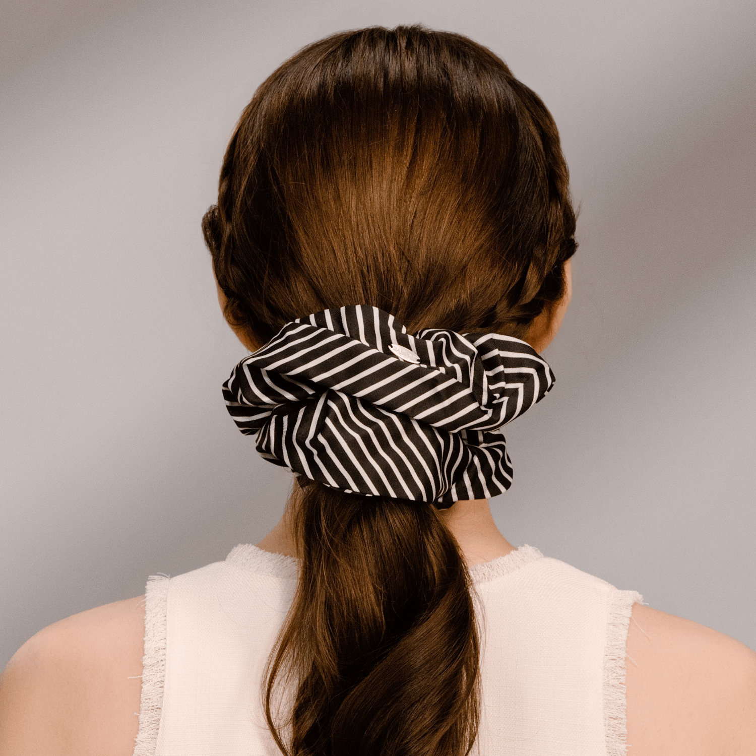 Stripe Shell Extra Large Scrunchie (Simple & Oval)