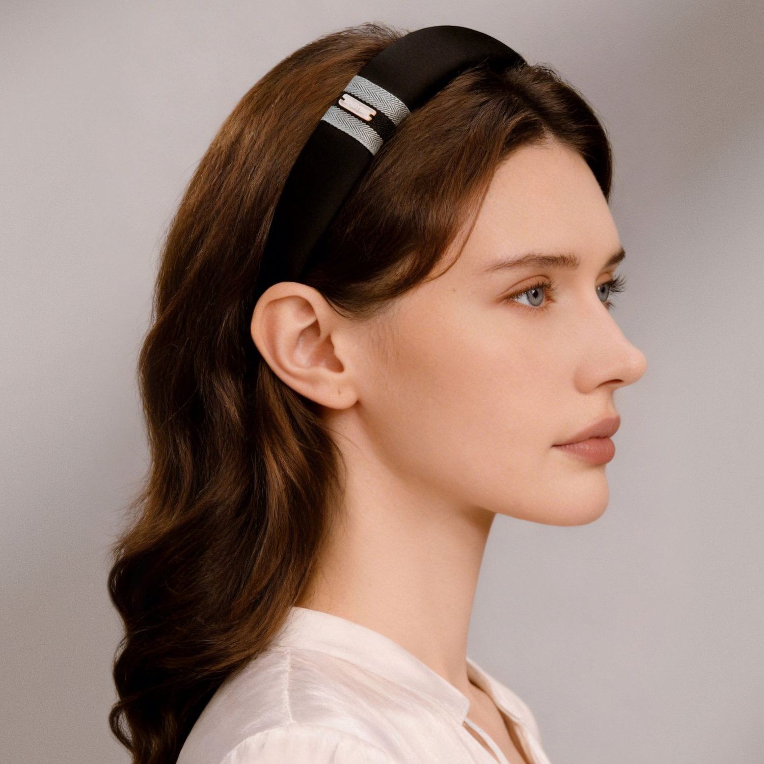 絲絲母貝寬版髮箍(三橫長方貝)