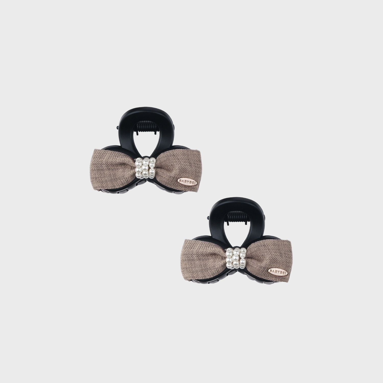 Suiting Pearl Small Hair Claws (1 Bow & Beaded)
