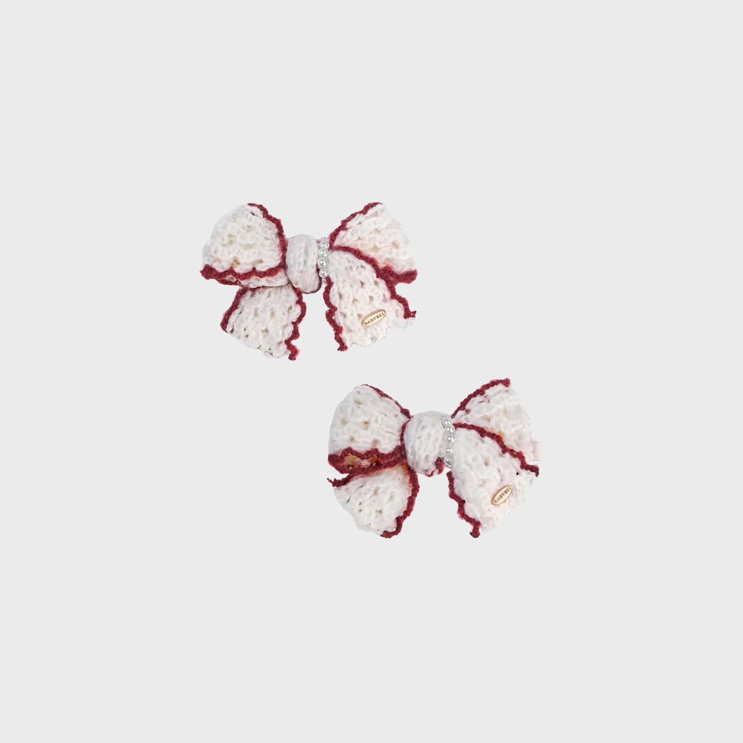 Cotton Pearl Small Hair Clips (Colored Edge & 1 Strand)