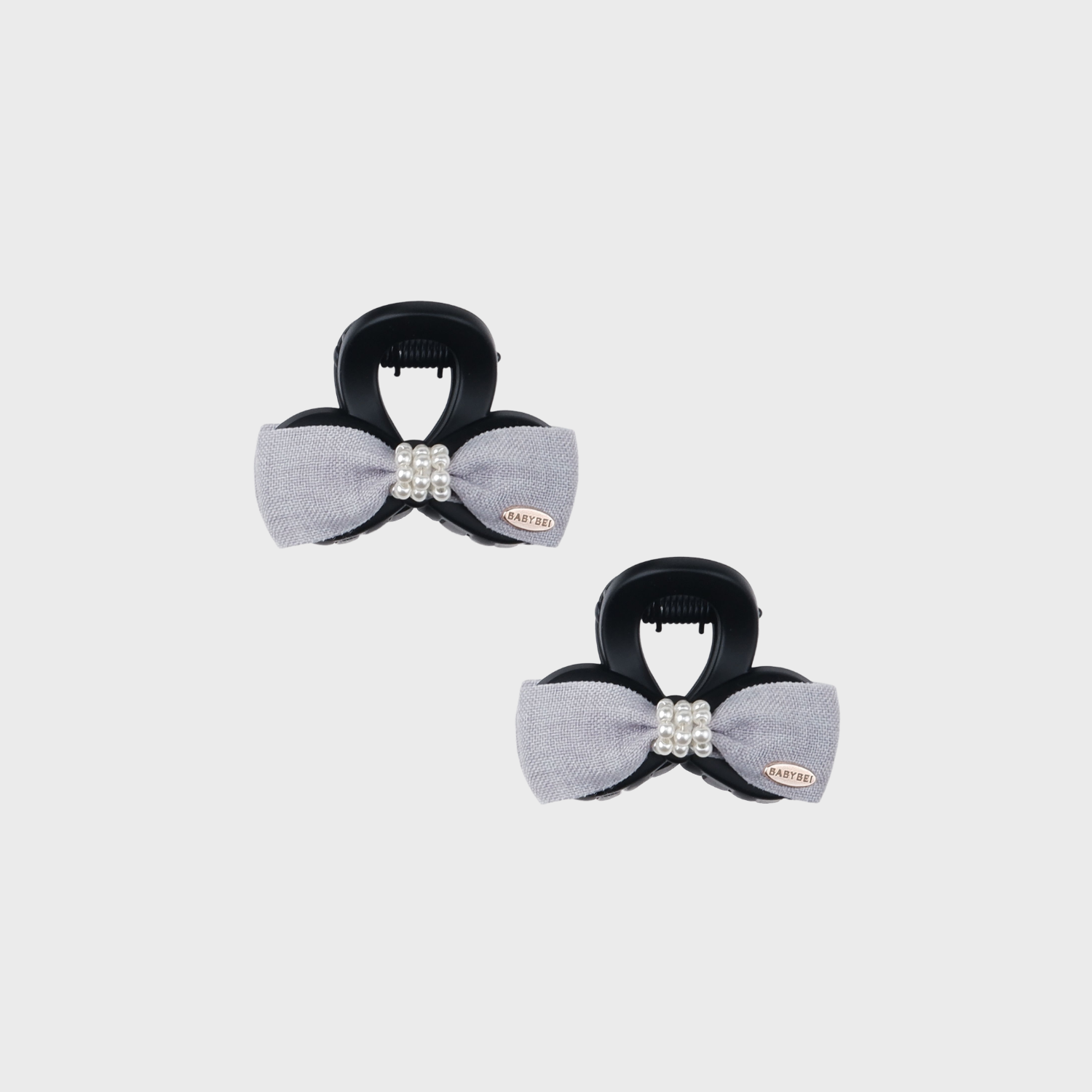 Suiting Pearl Small Hair Claws (1 Bow & Beaded)