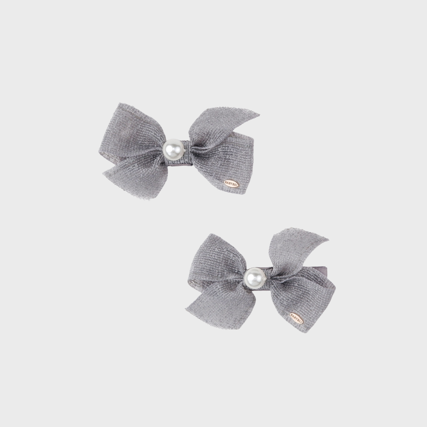 Mesh Pearl Medium Hair Clips (Cross & 1 Bead)