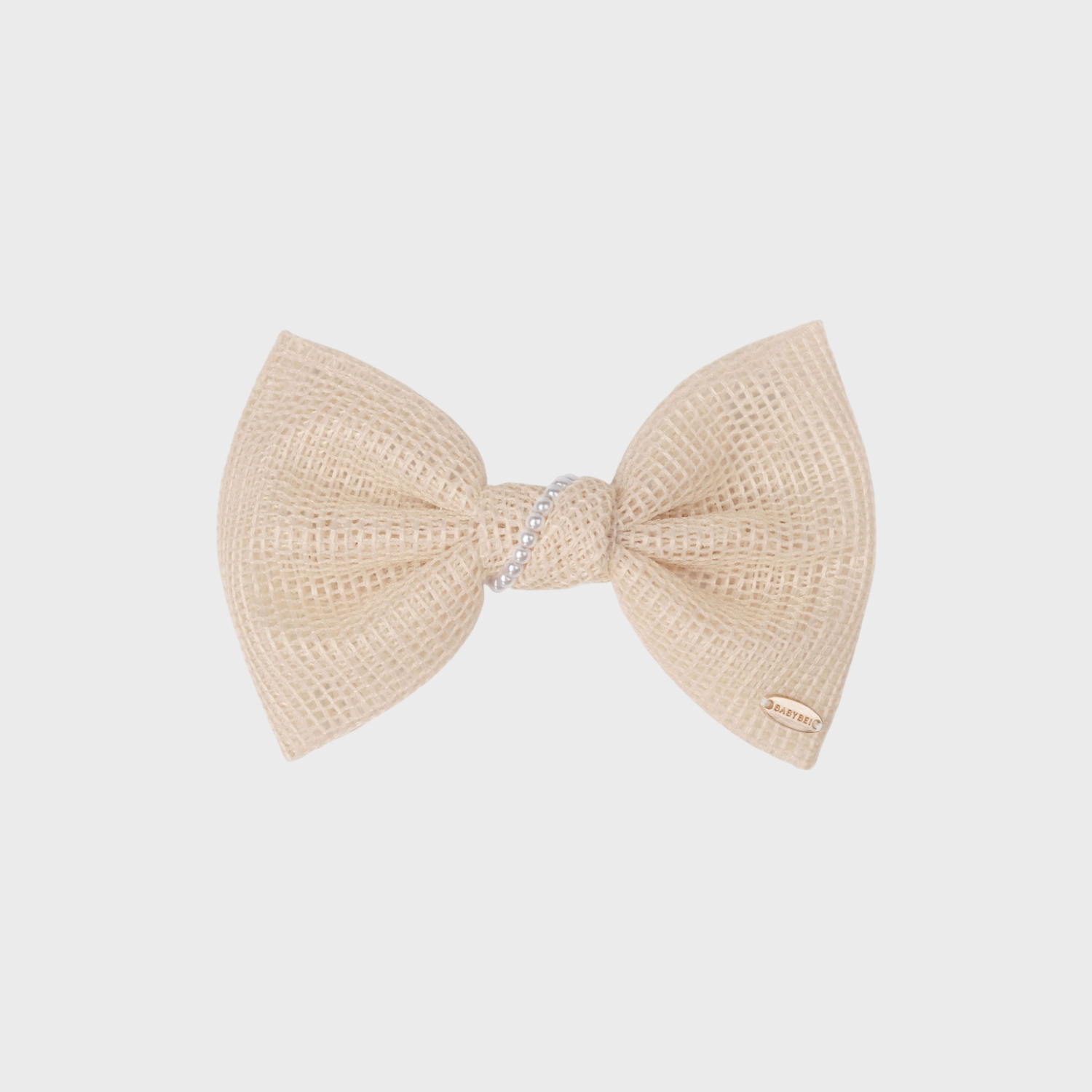 Mesh Pearl Medium Hair Barrette (1 Bow & 1 Strand)