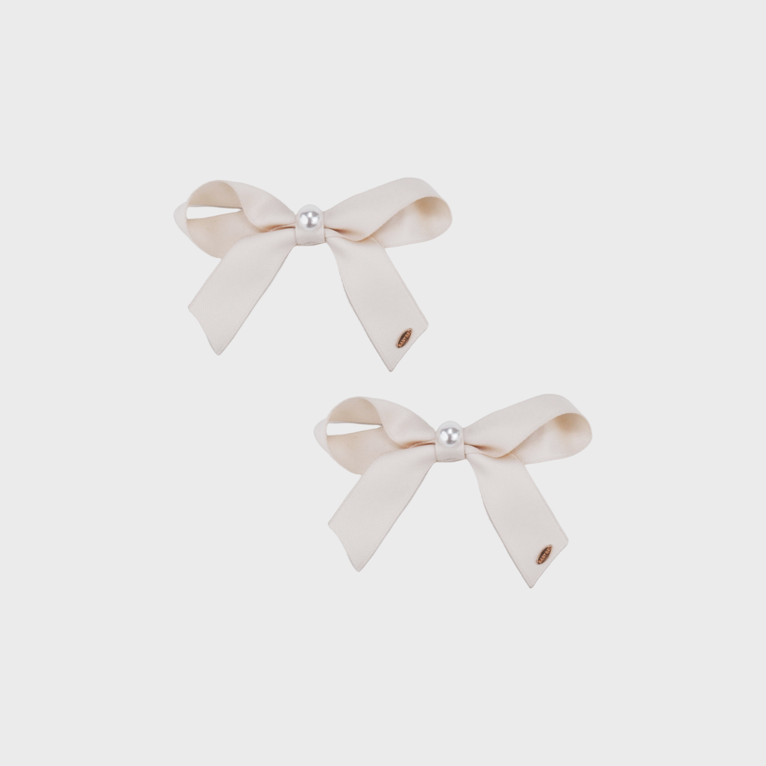 Ribbon Pearl Large Hair Clips (Bow & 1 Bead)