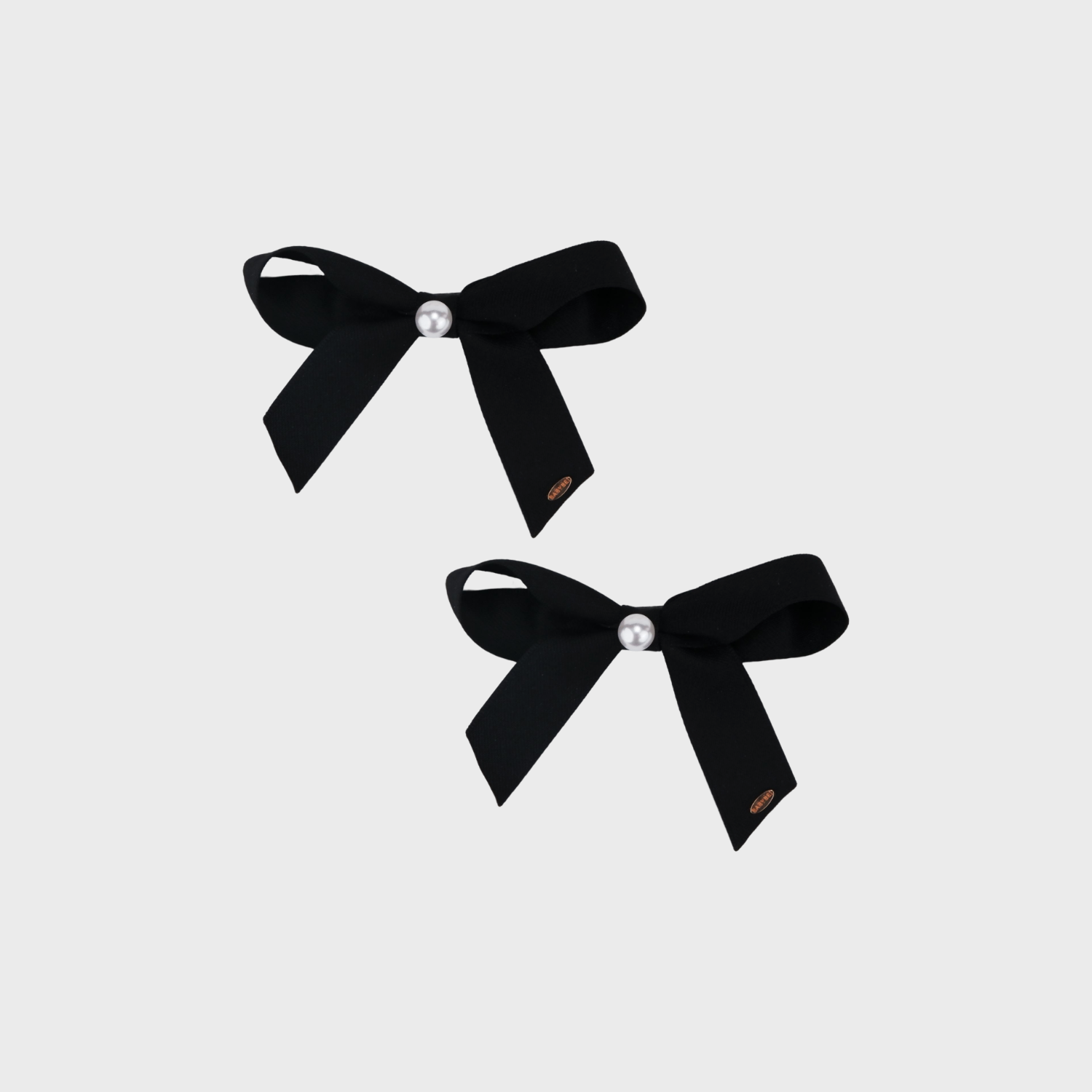Ribbon Pearl Large Hair Clips (Bow & 1 Bead)