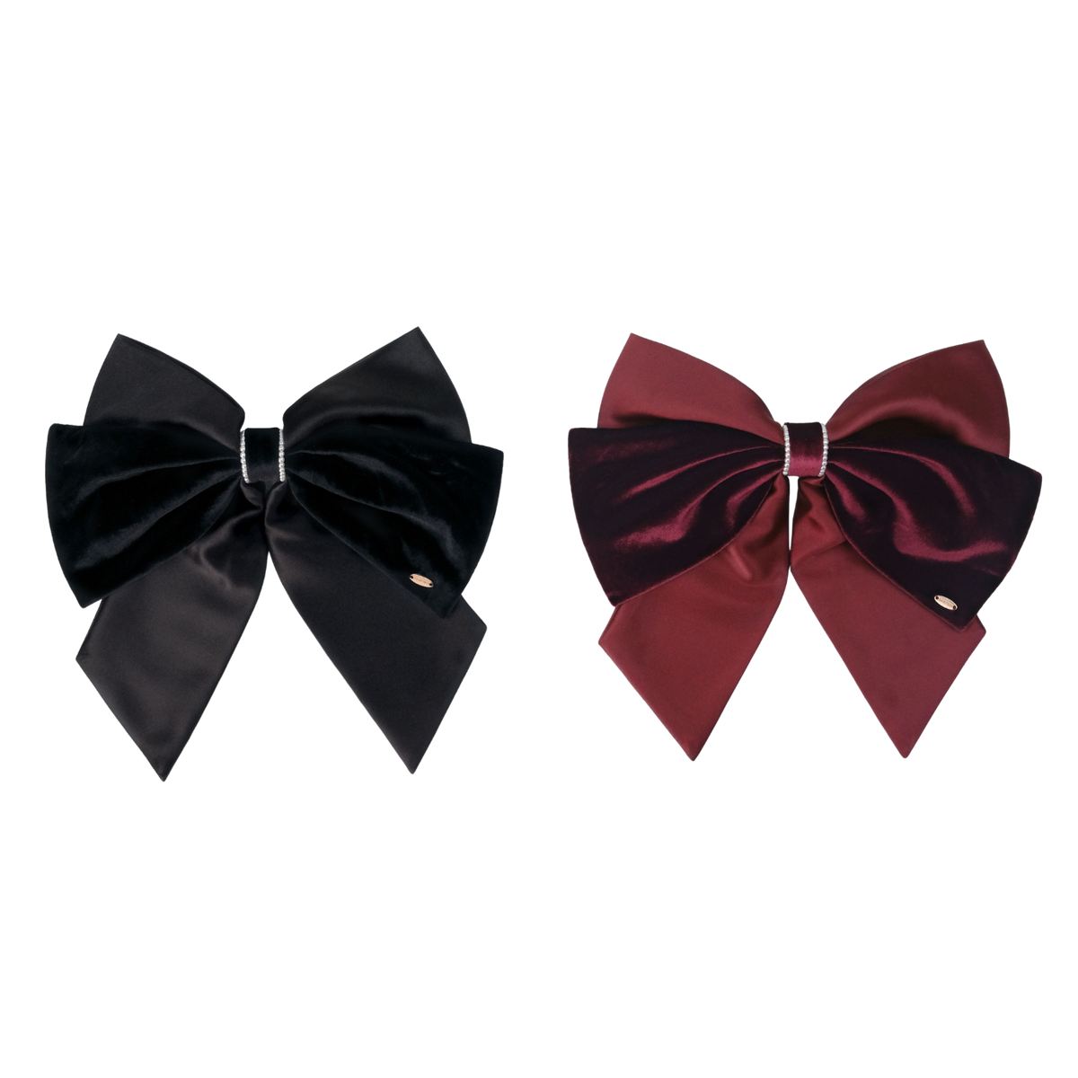 Satin Pearl Large Hair Barrette (Velvet & 2 Strands)