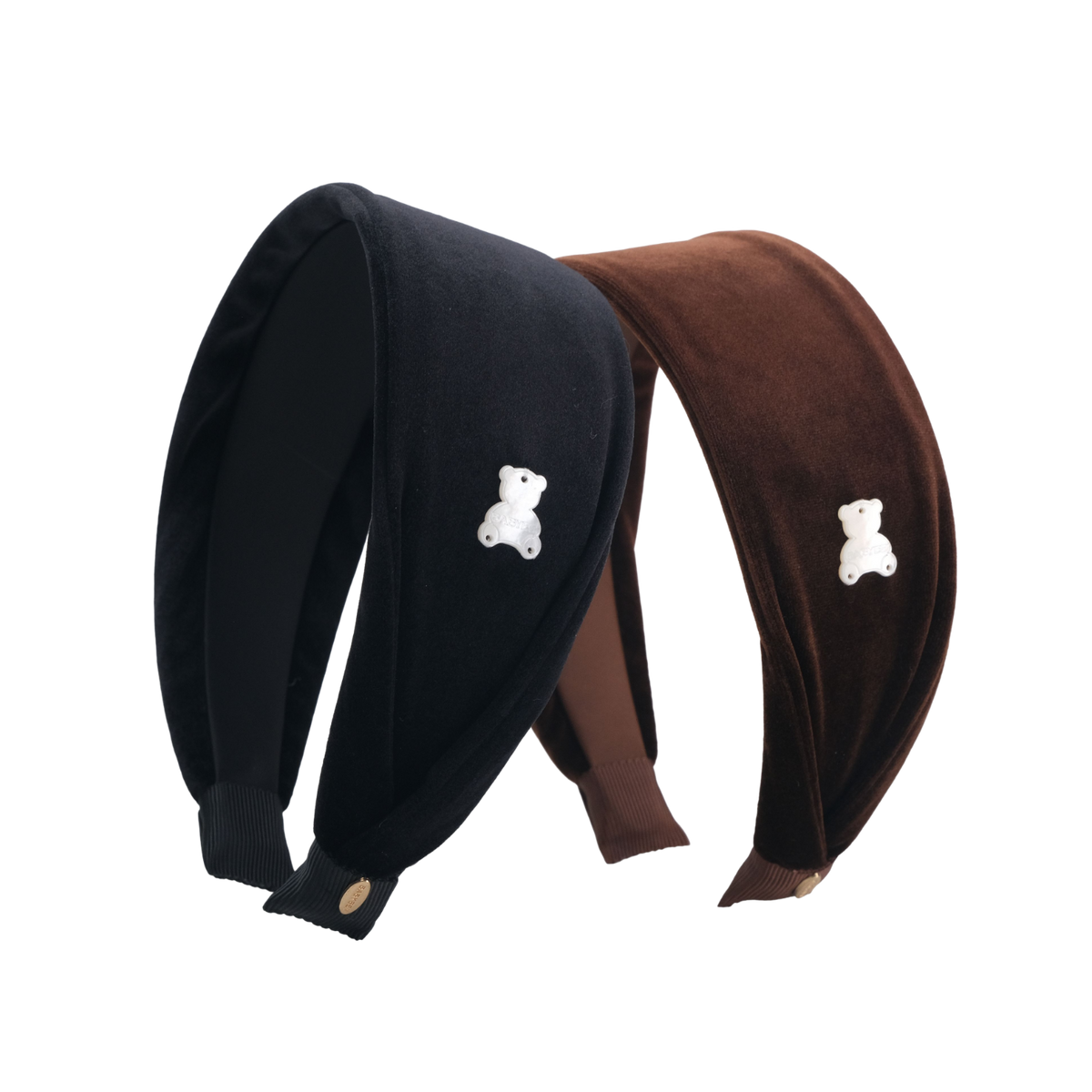 Velvet Shell Extra Wide Headband (Simple & Bear)